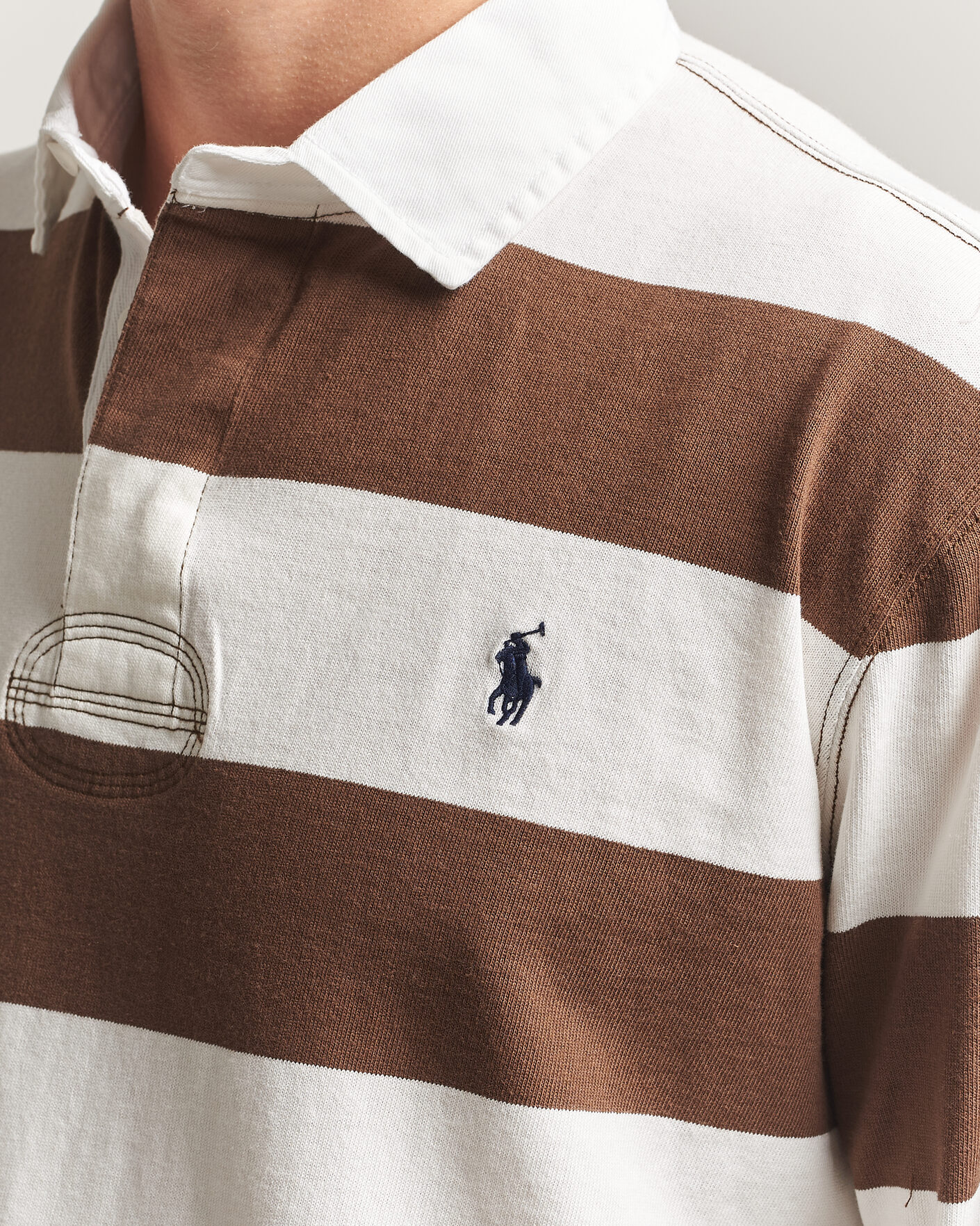 Homme | Pulls Et Tricots | Polo Ralph Lauren | Block Striped Rugby Pale Russet/Trophy Cream