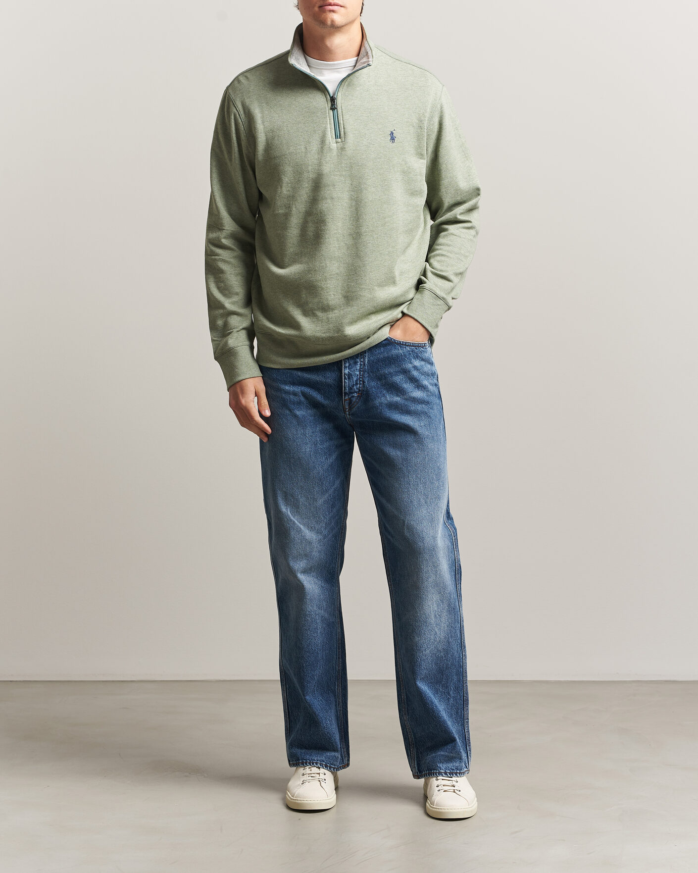 Homme | Pulls Et Tricots | Polo Ralph Lauren | Double Knit Half Zip Greenery Heather