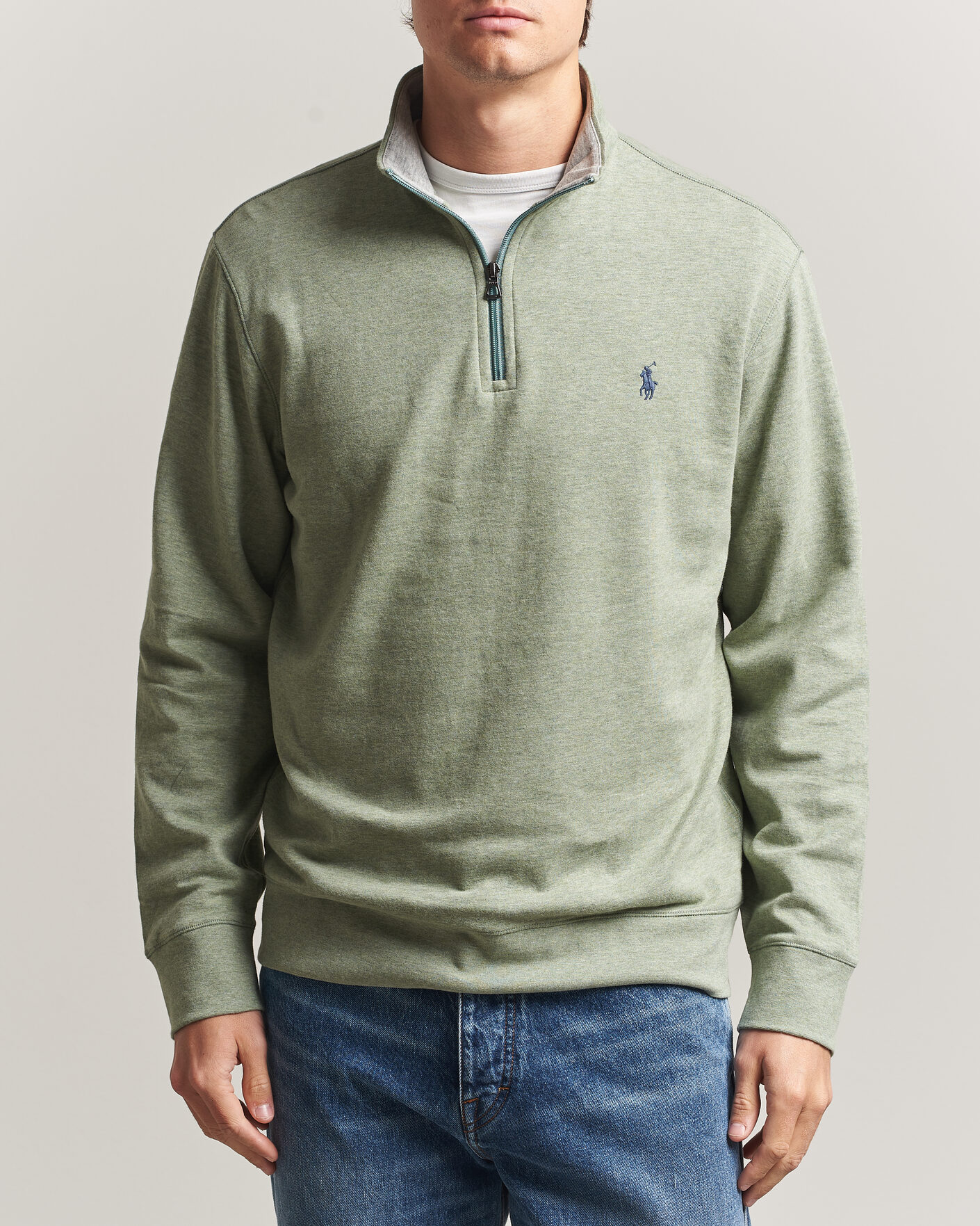 Homme | Pulls Et Tricots | Polo Ralph Lauren | Double Knit Half Zip Greenery Heather