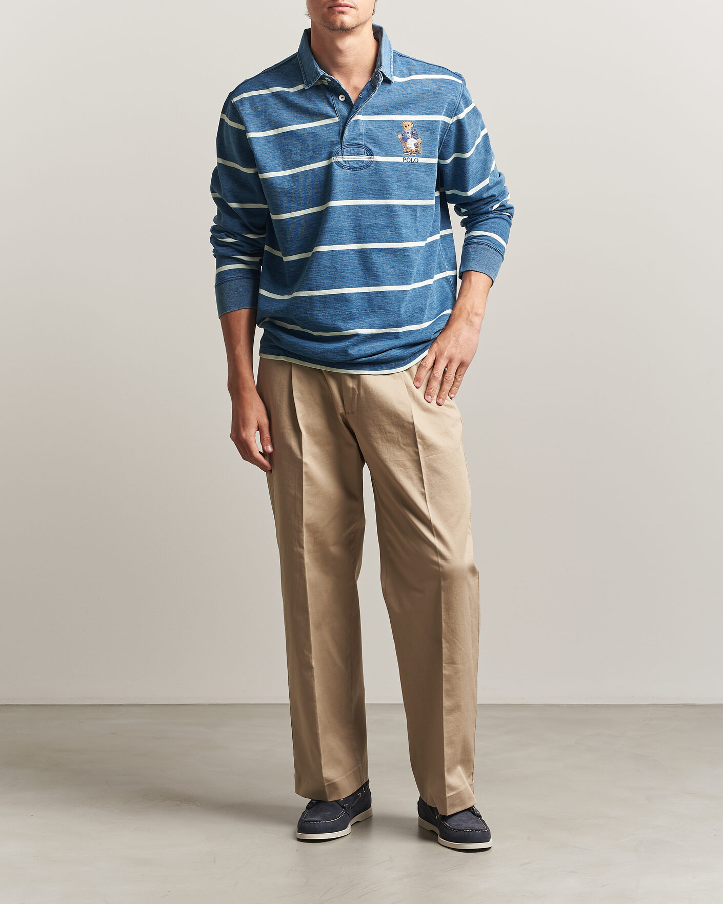 Homme | Pulls Et Tricots | Polo Ralph Lauren | Striped Indigo Rugby Newport Bear