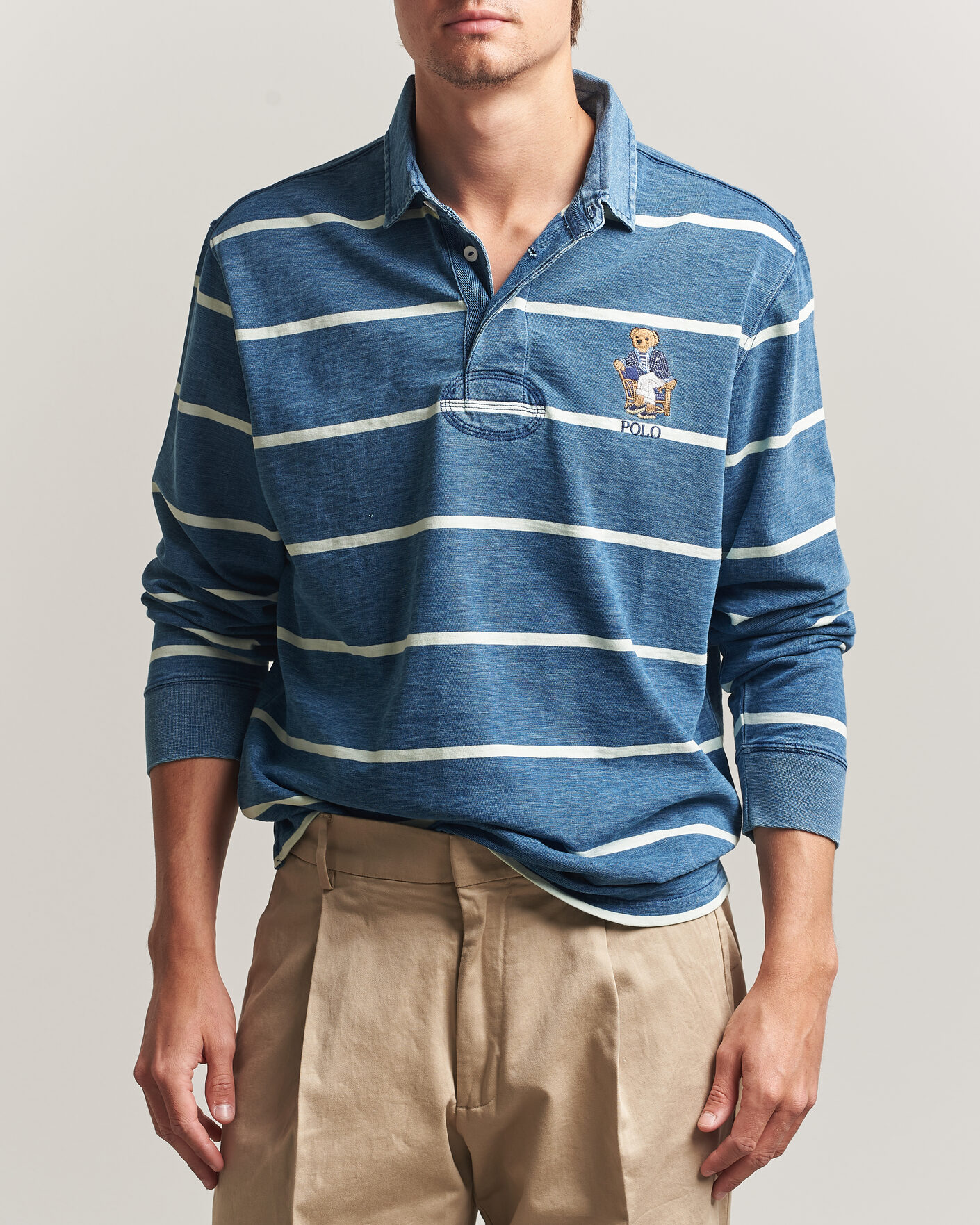 Homme | Pulls Et Tricots | Polo Ralph Lauren | Striped Indigo Rugby Newport Bear