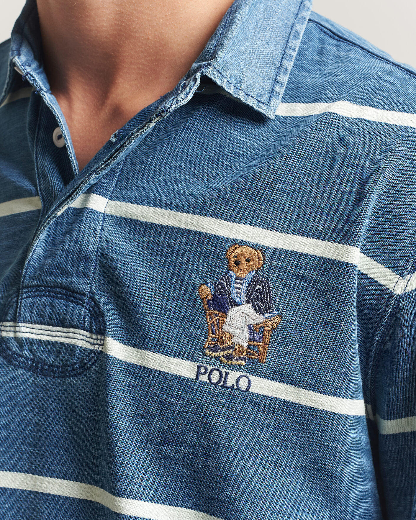 Homme | Pulls Et Tricots | Polo Ralph Lauren | Striped Indigo Rugby Newport Bear
