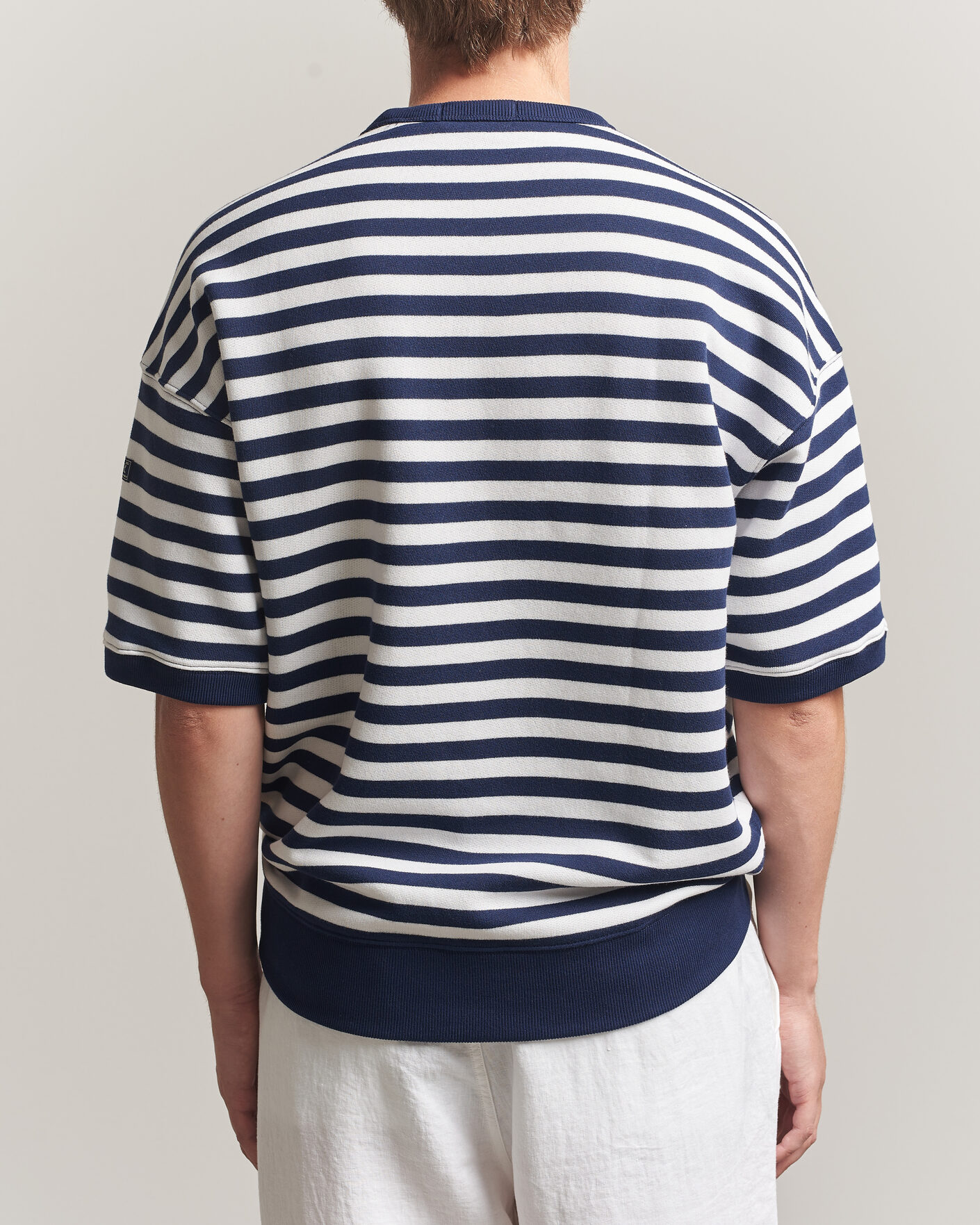 Homme | T-shirts | Polo Ralph Lauren | Striped Short Sleeve Sweater Newport Navy/White