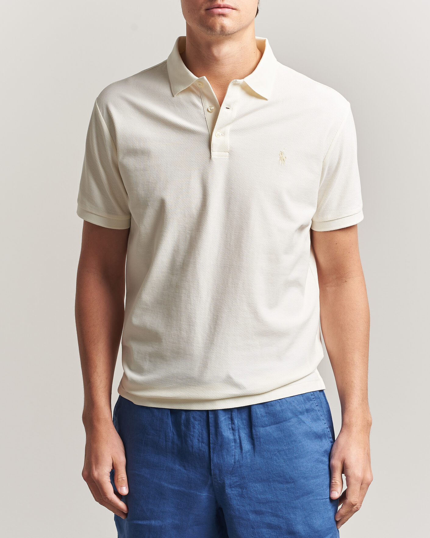 Homme | Polos | Polo Ralph Lauren | Honeycomb Texture Polo Pale Cream