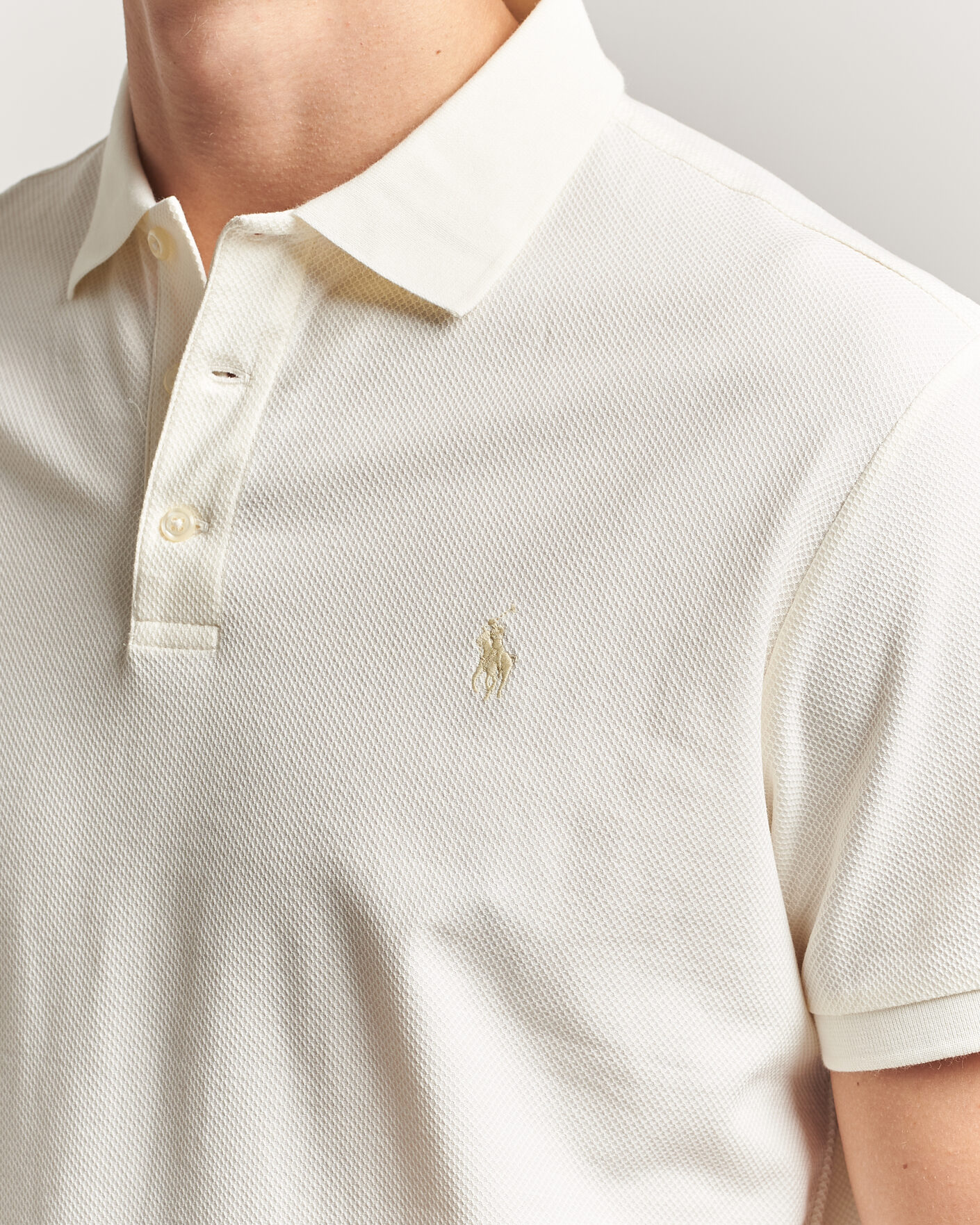 Homme | Polos | Polo Ralph Lauren | Honeycomb Texture Polo Pale Cream