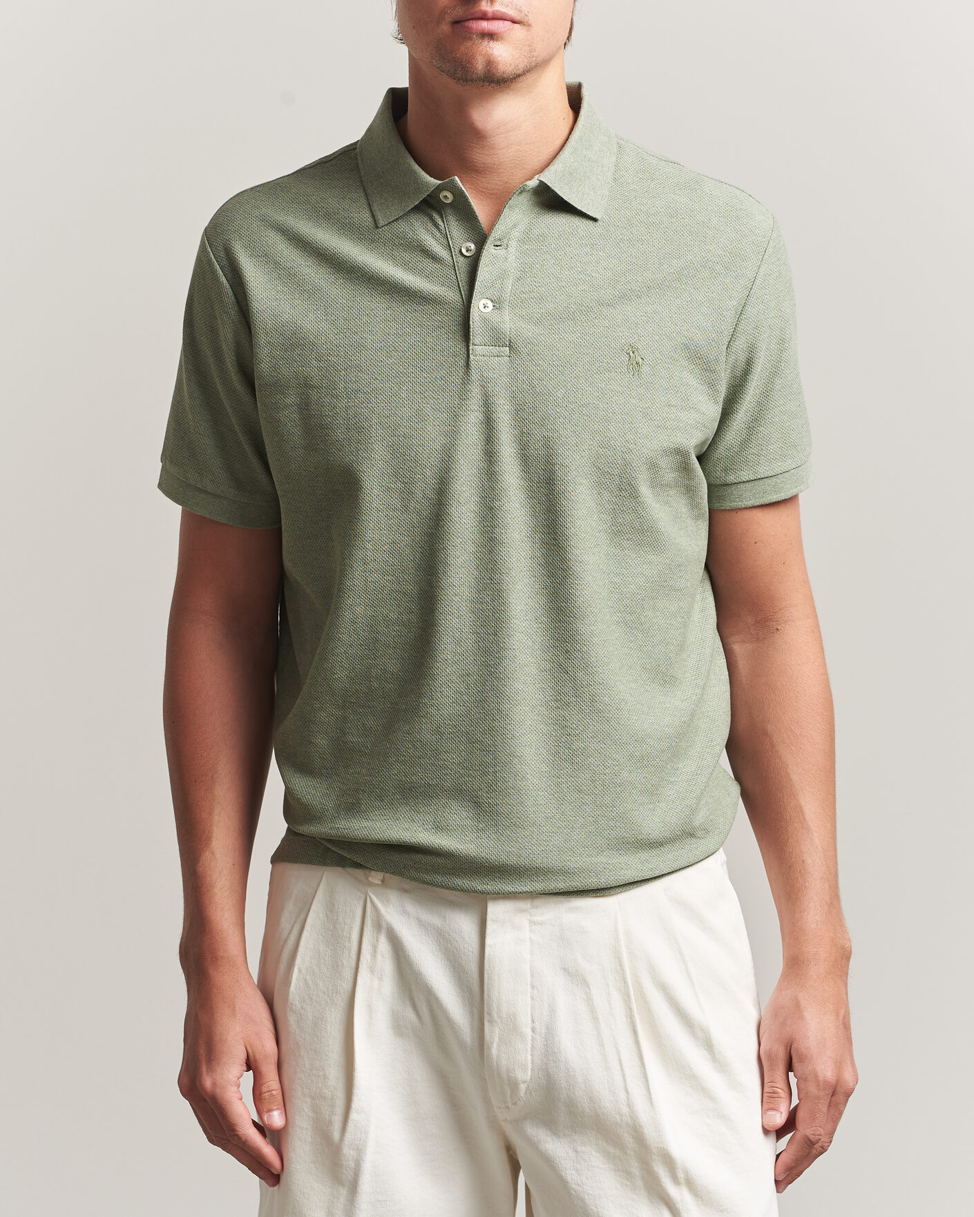 Homme | Polos | Polo Ralph Lauren | Honeycomb Texture Polo Greenery Heather