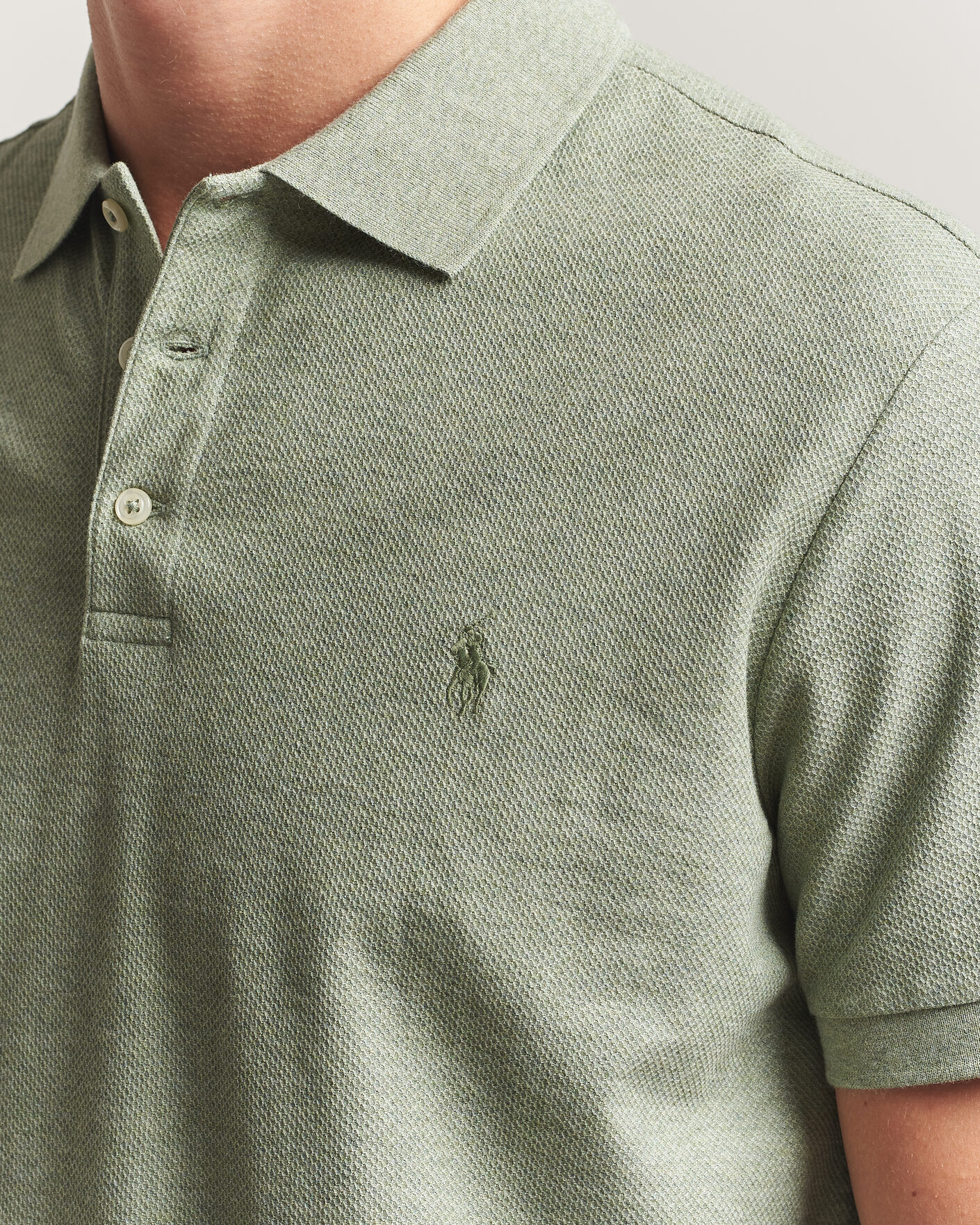 Homme | Polos | Polo Ralph Lauren | Honeycomb Texture Polo Greenery Heather