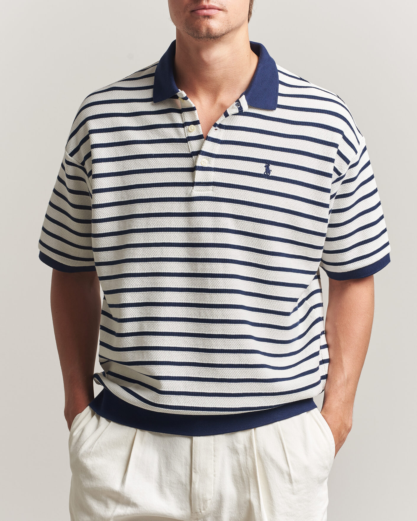 Homme | Polos | Polo Ralph Lauren | Jacquard Interlock Striped Polo Nevis/Newport Navy