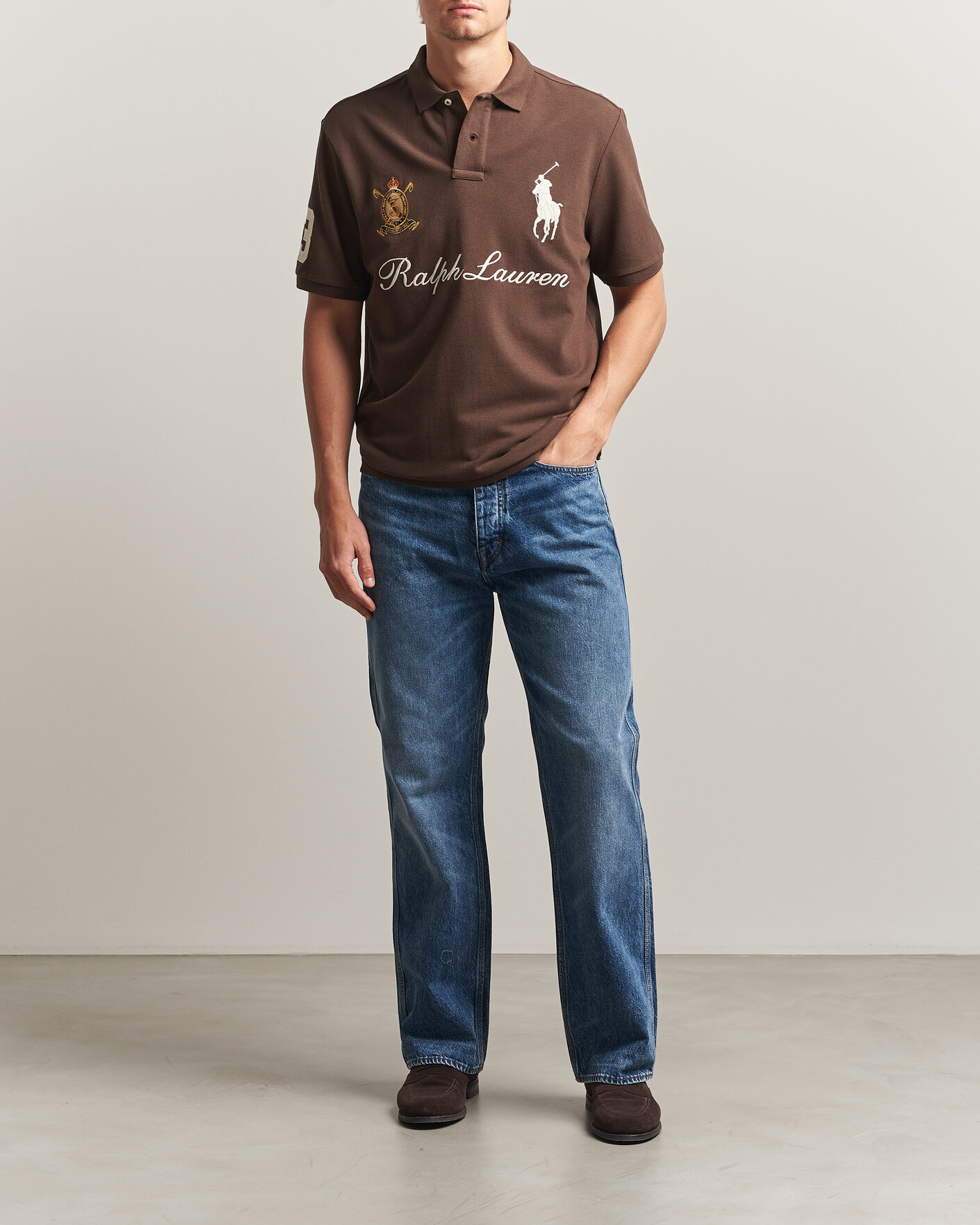 Homme | Polos | Polo Ralph Lauren | Classic Fit Team Polo Nutmeg Brown