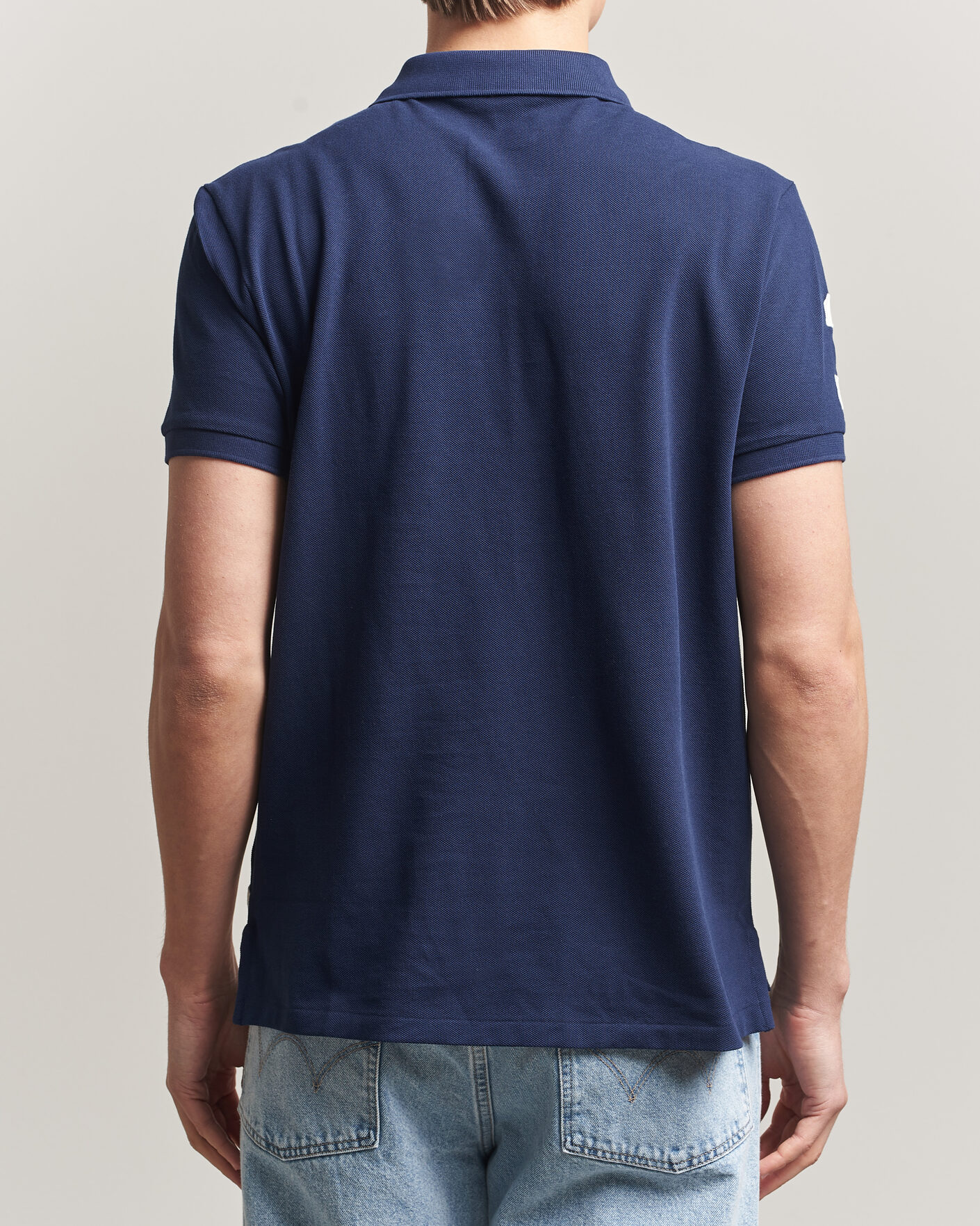Homme | Polos | Polo Ralph Lauren | Custom Slim Diagonal Stipe Polo Newport Navy/Nevis