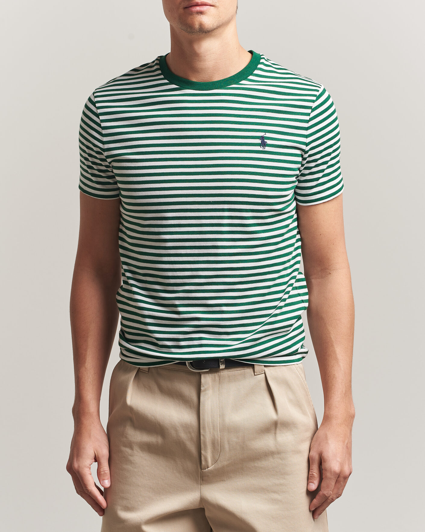 Homme | T-shirts | Polo Ralph Lauren | Crew Neck Striped T-shirt New Forest/White