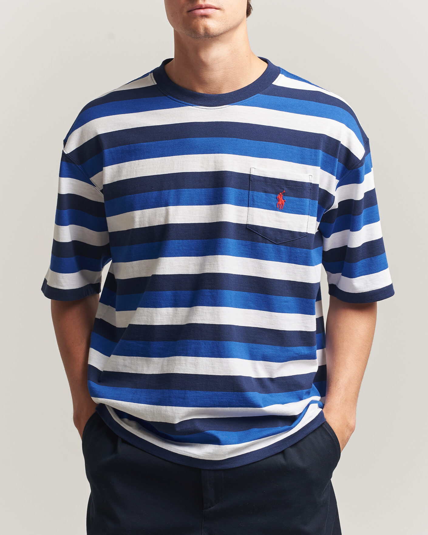 Homme | T-shirts | Polo Ralph Lauren | Striped Pocket Tee Newport Navy Multi
