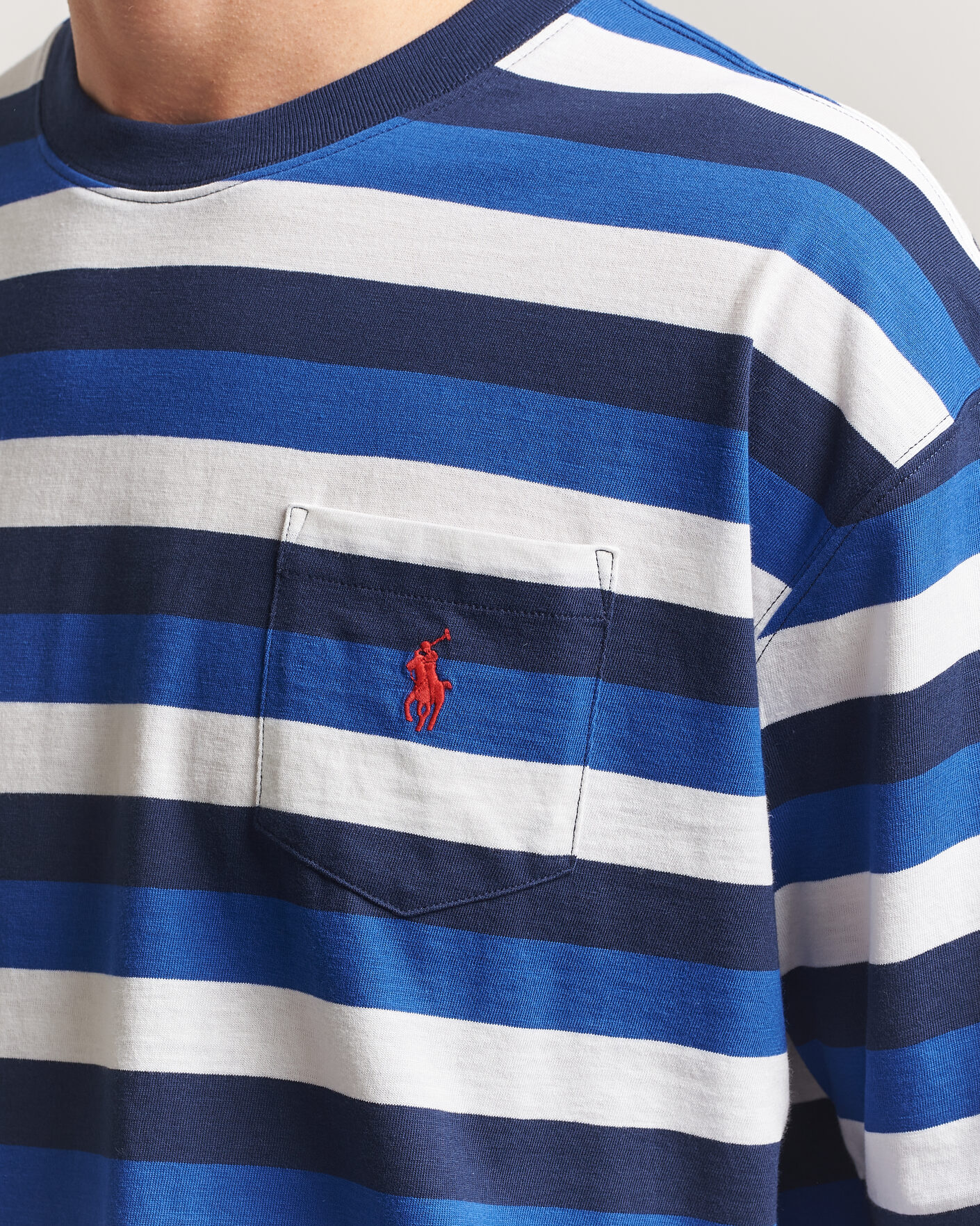 Homme | T-shirts | Polo Ralph Lauren | Striped Pocket Tee Newport Navy Multi