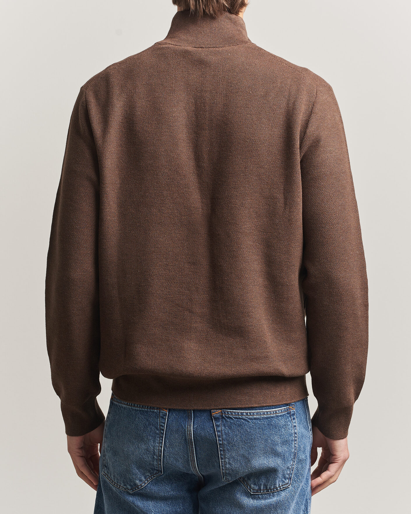 Homme | Pulls Et Tricots | Polo Ralph Lauren | Textued Half-Zip Nutmeg Brown Heather