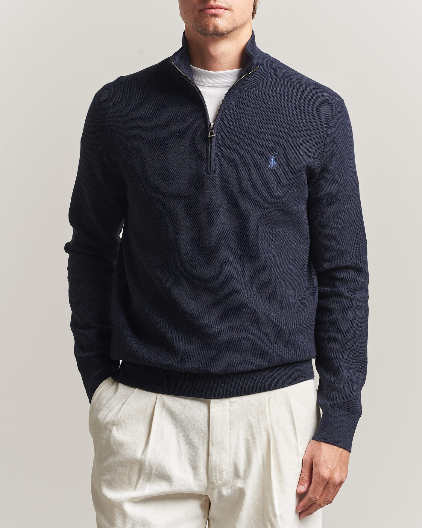 Homme | Pulls Et Tricots | Polo Ralph Lauren | Textued Half-Zip Navy Heather