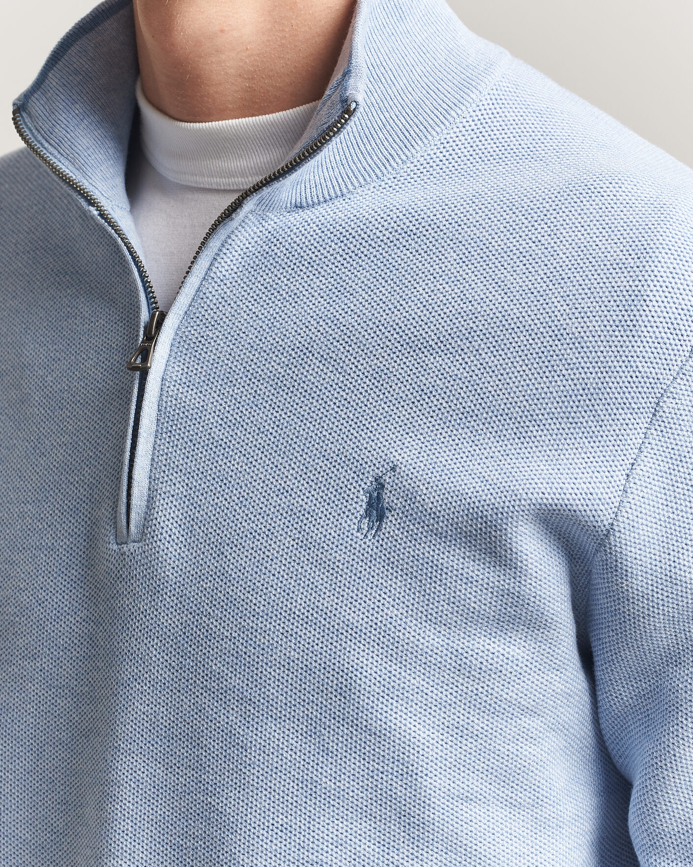Homme | Pulls Et Tricots | Polo Ralph Lauren | Textured Half-Zip Blue Hyacinth Heather
