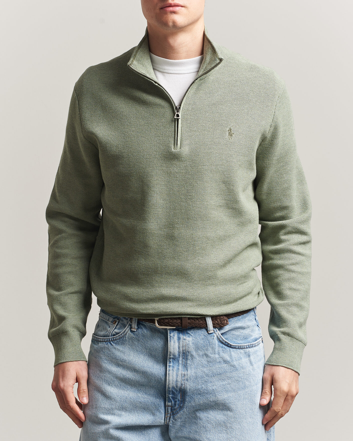 Homme | Pulls Et Tricots | Polo Ralph Lauren | Textued Half-Zip Fern Green Heather