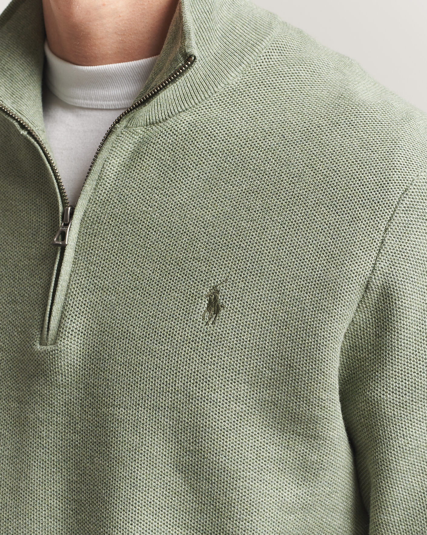 Homme | Pulls Et Tricots | Polo Ralph Lauren | Textured Half-Zip Fern Green Heather
