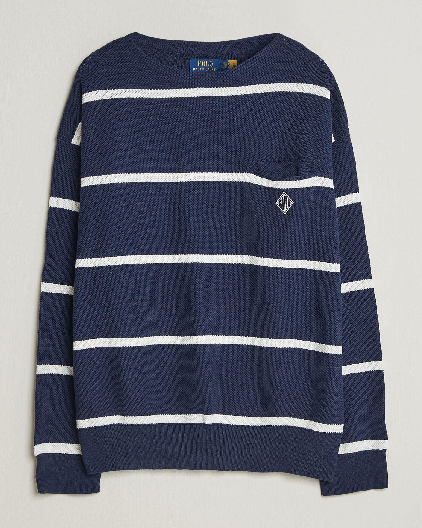 Homme | Pulls Et Tricots | Polo Ralph Lauren | Striped Boat Neck Sweater Navy Combo