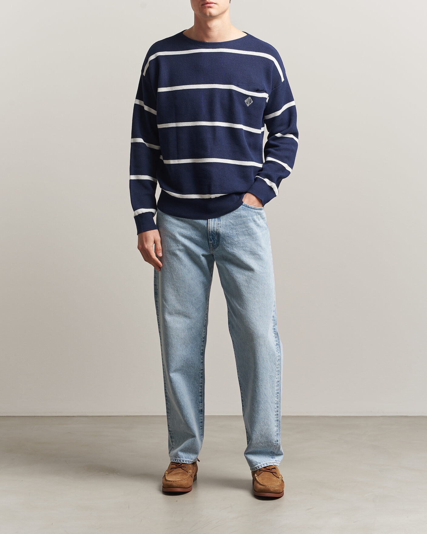 Homme | Pulls Et Tricots | Polo Ralph Lauren | Striped Boat Neck Sweater Navy Combo