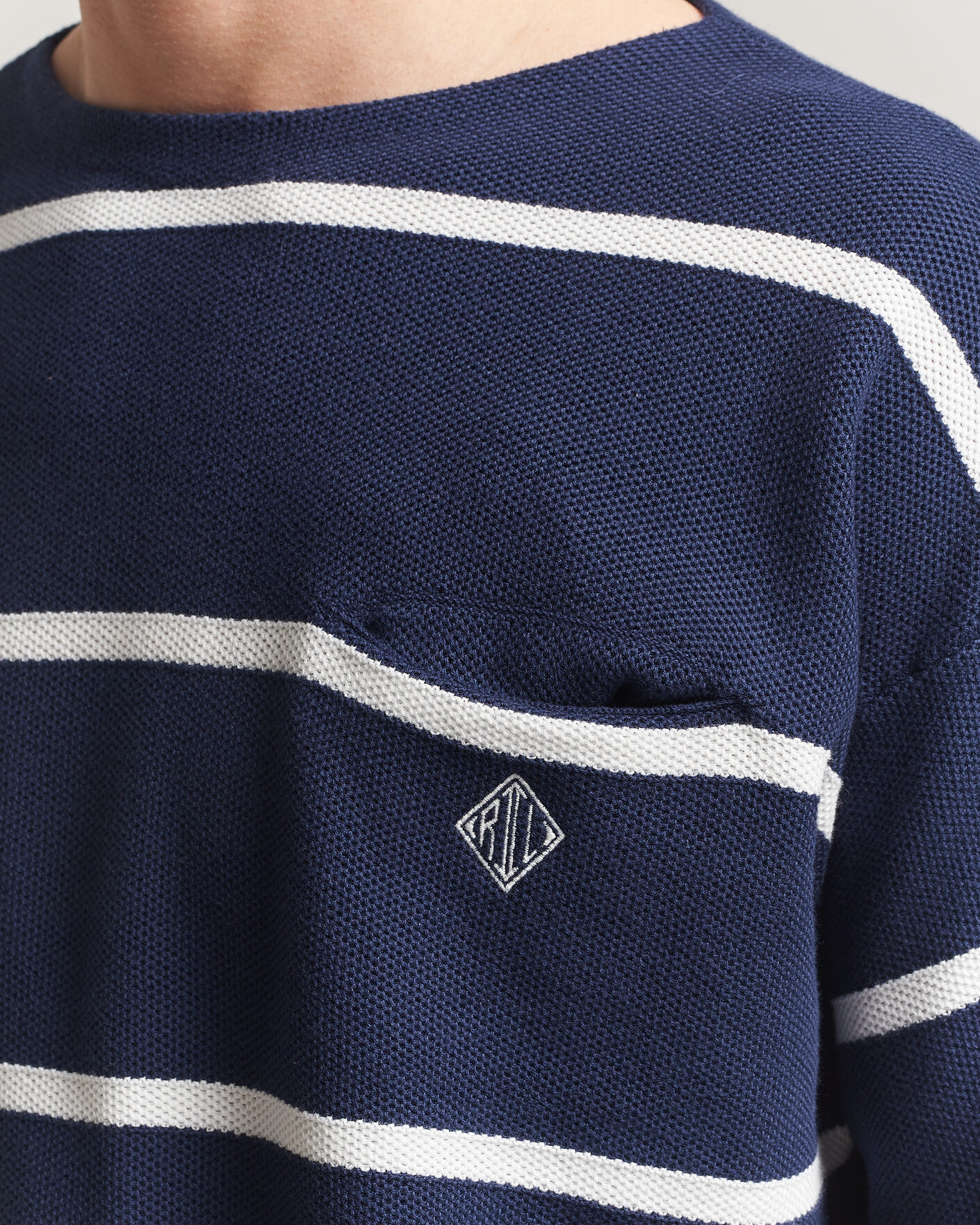 Homme | Pulls Et Tricots | Polo Ralph Lauren | Striped Boat Neck Sweater Navy Combo