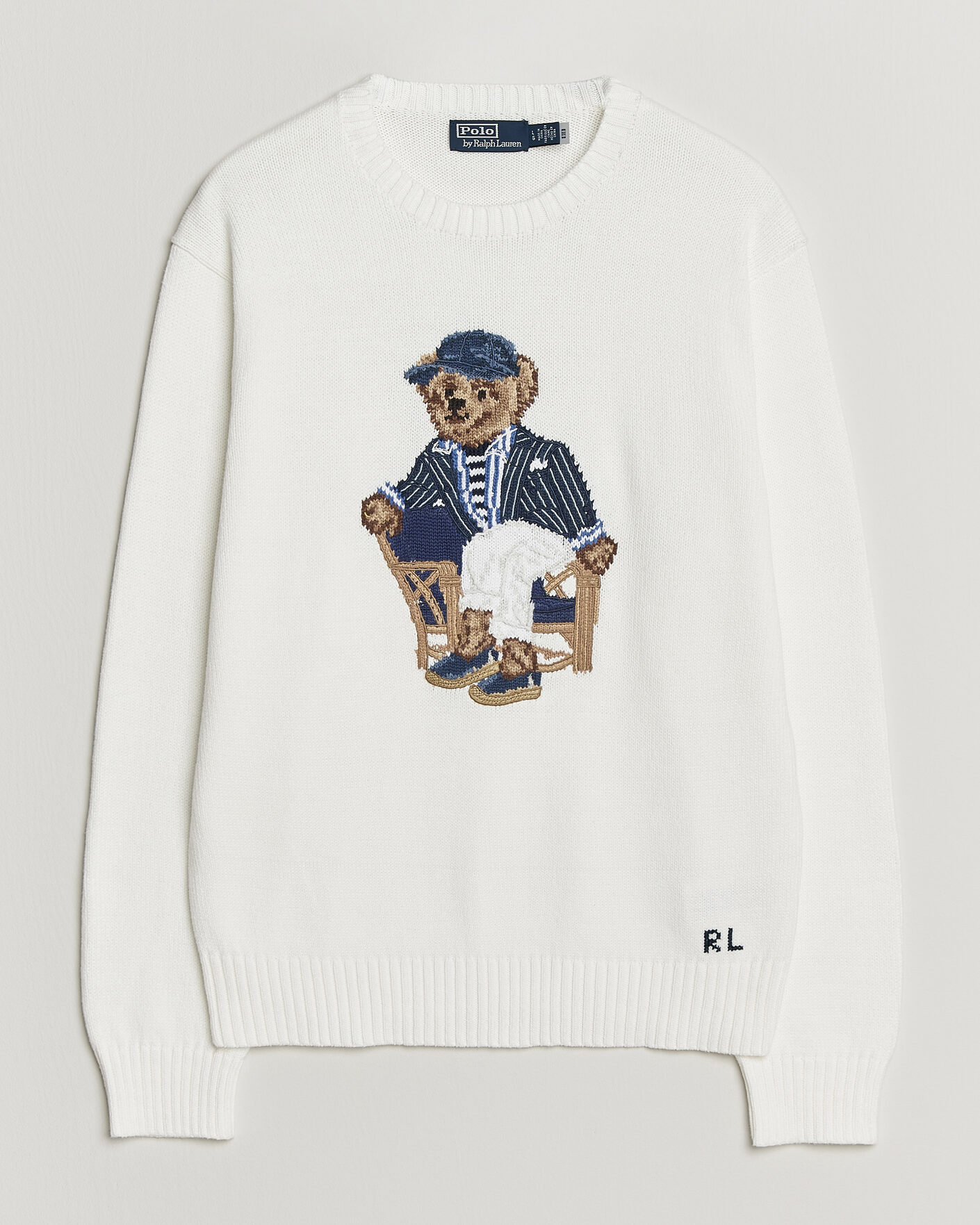 Homme | Pulls Et Tricots | Polo Ralph Lauren | Newport Bear Cotton/Linen Sweater Deckwash White