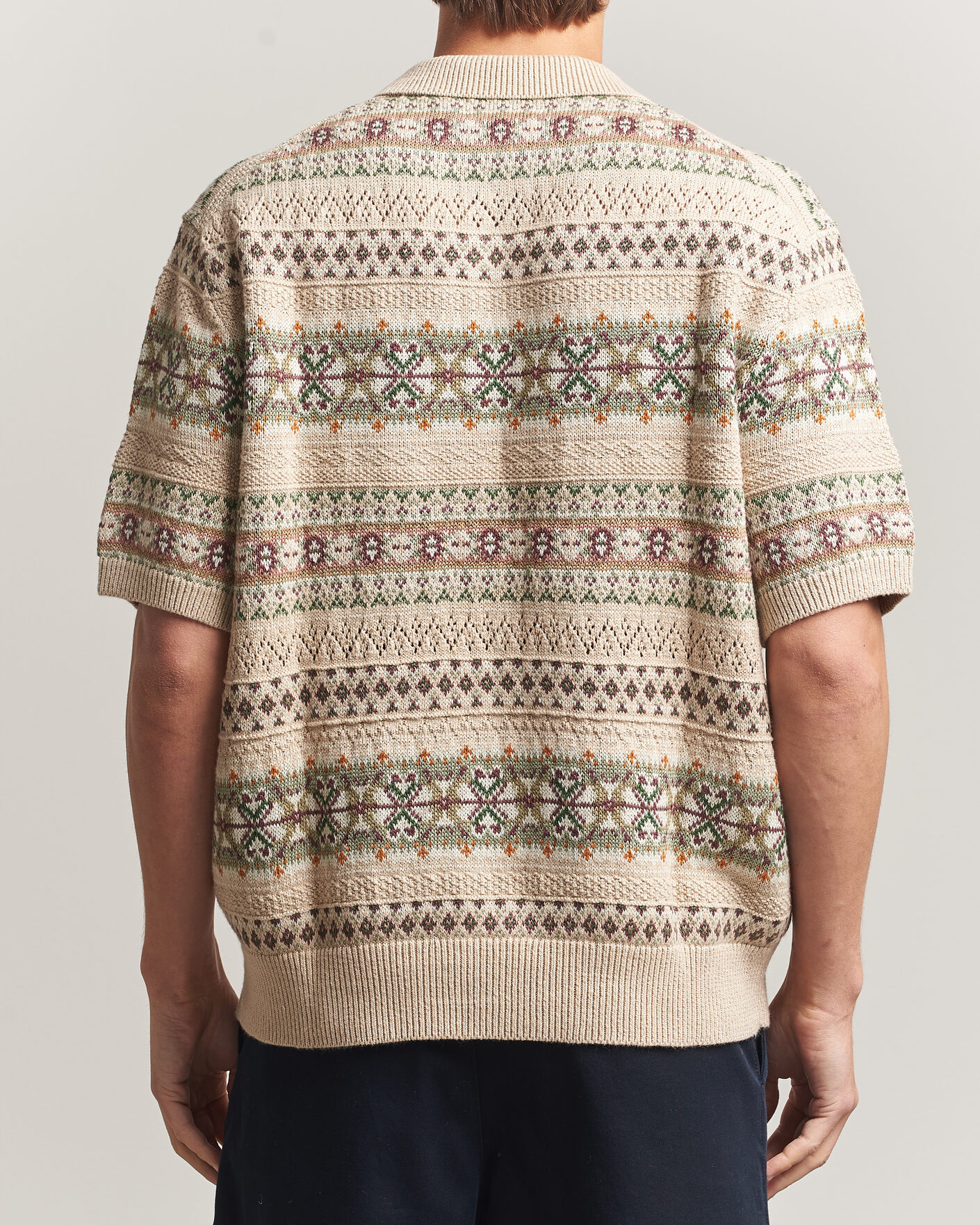 Homme | Polos | Polo Ralph Lauren | Cotton/Linen Fairisle Polo Tan Combo