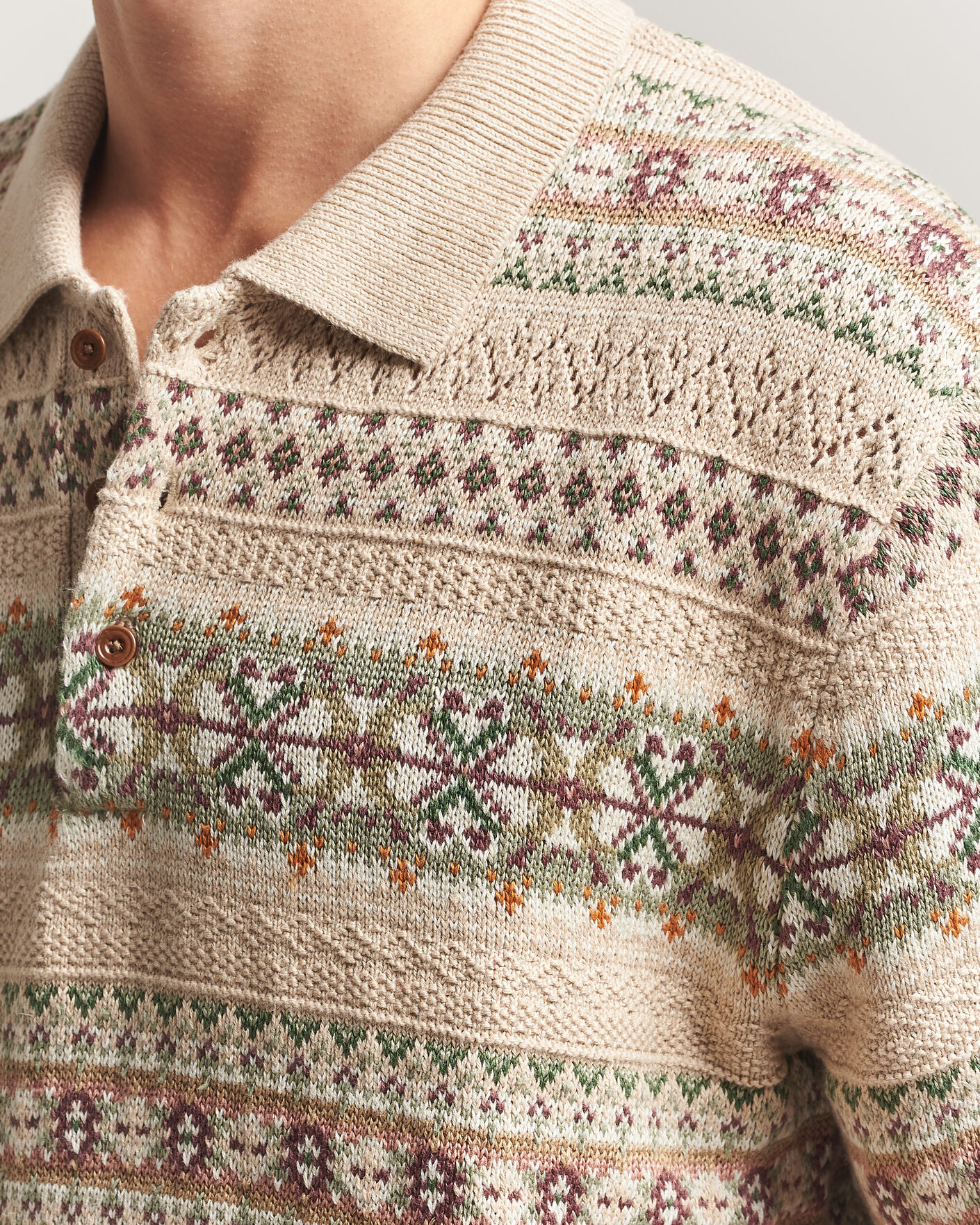 Homme | Pulls Et Tricots | Polo Ralph Lauren | Cotton/Linen Fairisle Polo Tan Combo