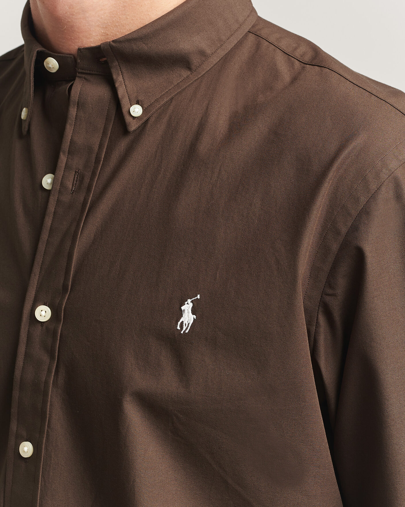 Homme | Chemises | Polo Ralph Lauren | Custom Fit Poplin Shirt Nutmeg Brown