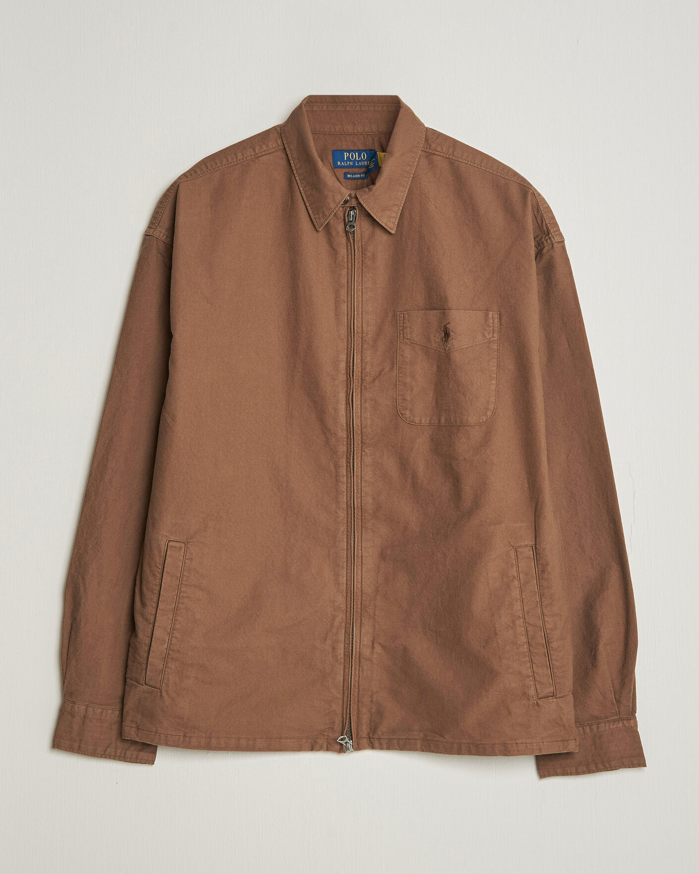 Homme | Chemises | Polo Ralph Lauren | Osaca Oxford Zip Overshirt Chestnut