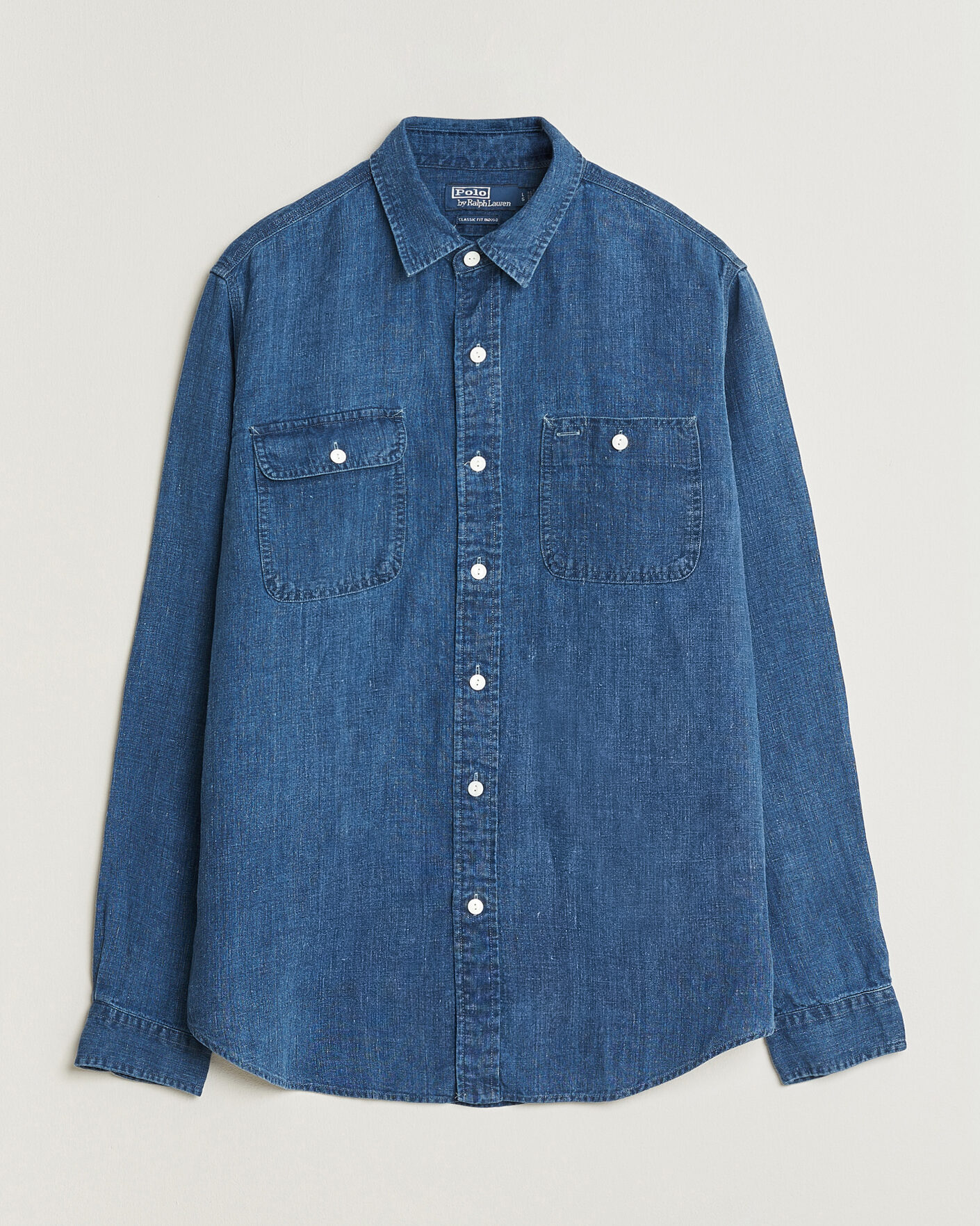 Homme | Chemises | Polo Ralph Lauren | Indigo/Linen Western Shirt Medium Wash