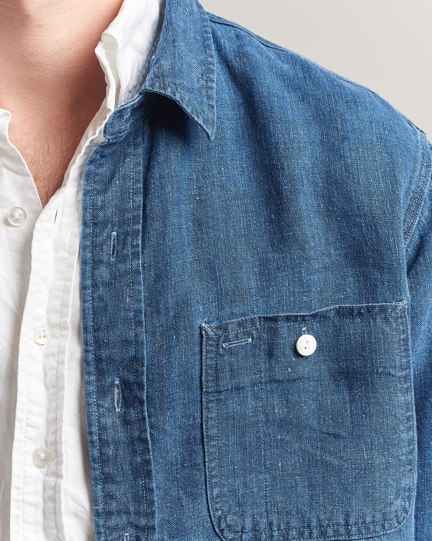 Homme | Chemises | Polo Ralph Lauren | Indigo/Linen Western Shirt Medium Wash