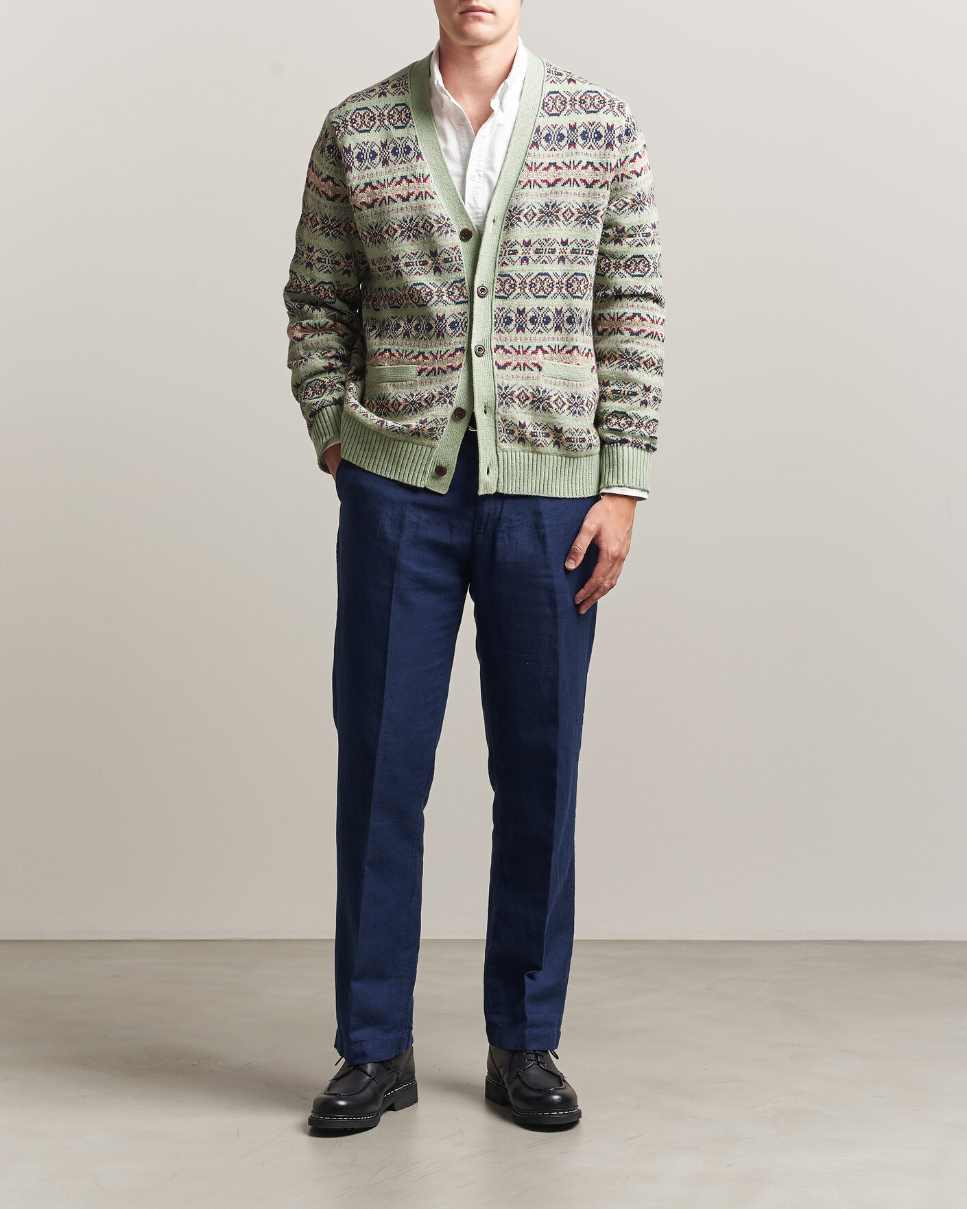 Homme | Pantalons | Polo Ralph Lauren | Cotton/Linen Houndstooth Pants Newport Navy
