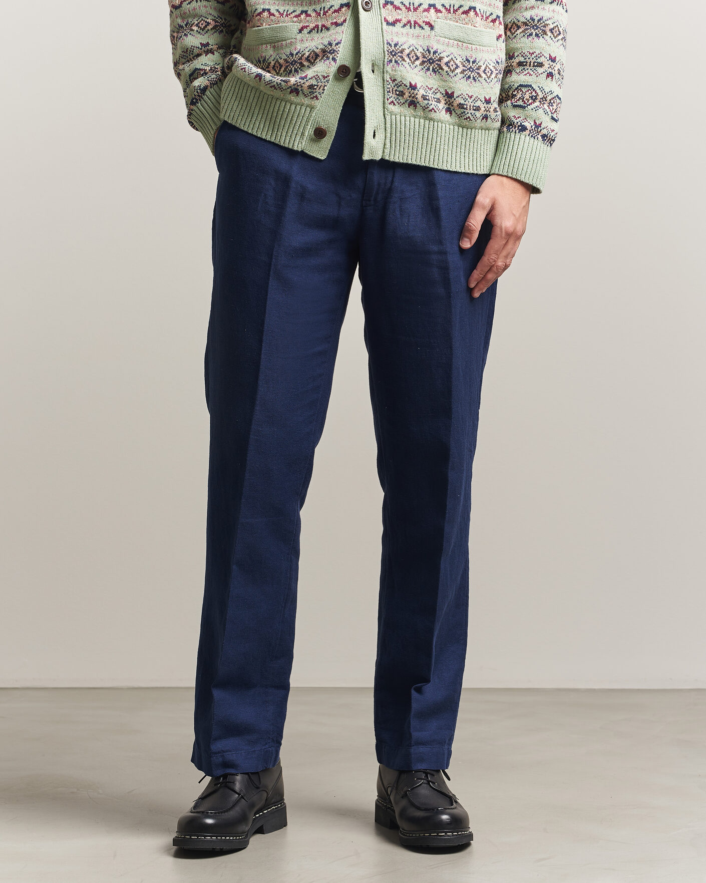 Homme | Pantalons | Polo Ralph Lauren | Cotton/Linen Houndstooth Pants Newport Navy