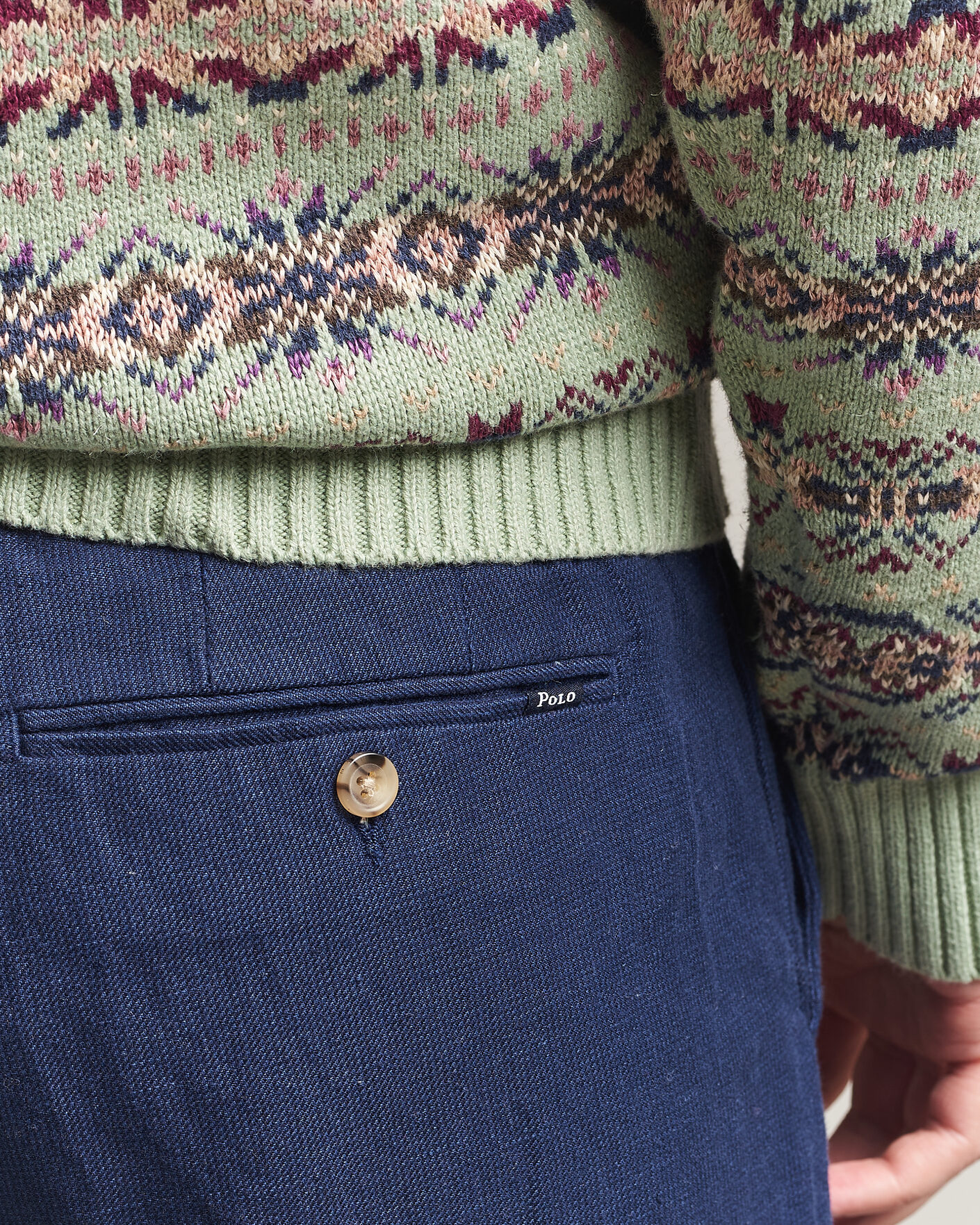 Homme | Pantalons | Polo Ralph Lauren | Cotton/Linen Houndstooth Pants Newport Navy