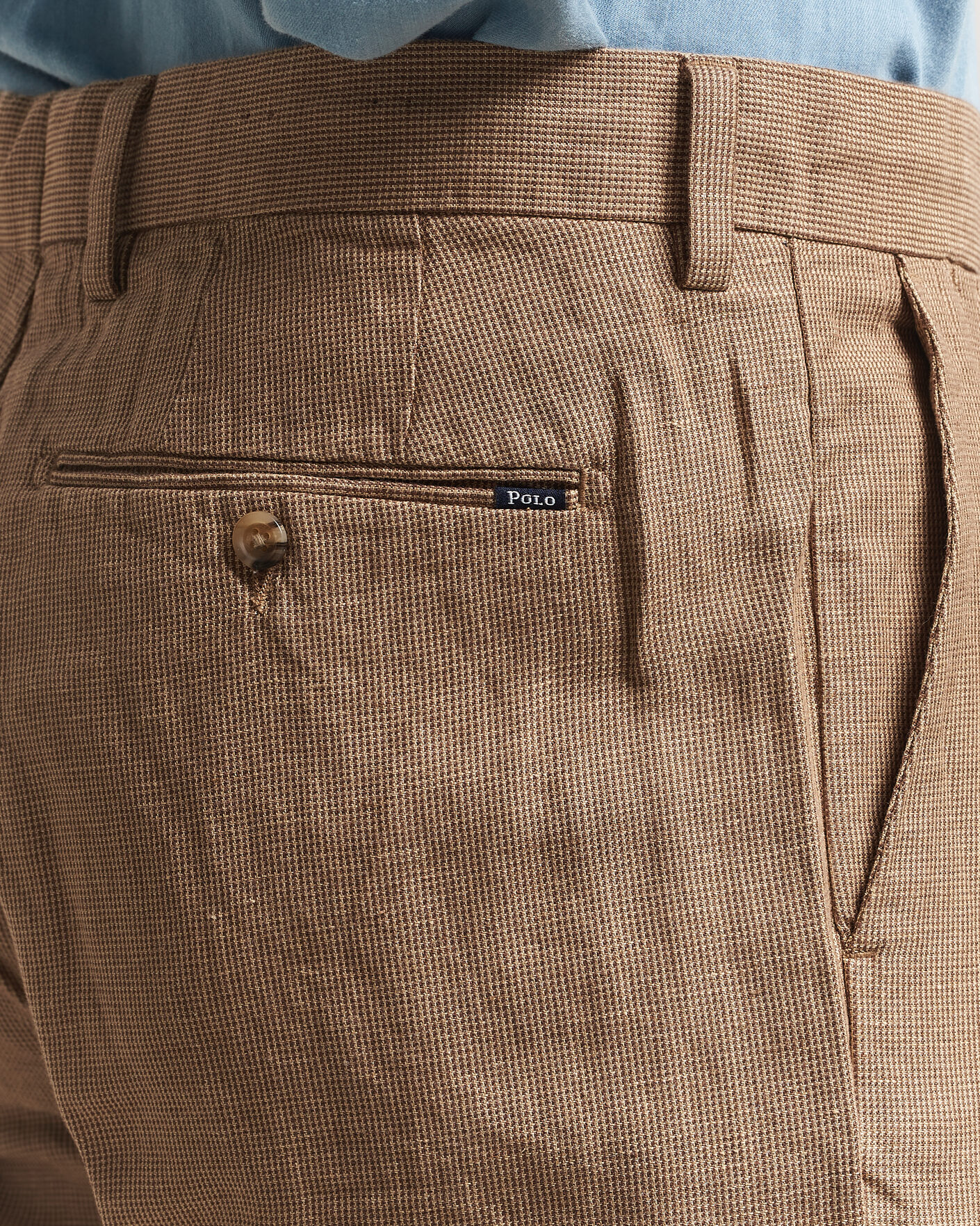 Homme | Pantalons | Polo Ralph Lauren | Cotton/Linen Houndstooth Pants Vintage Khaki