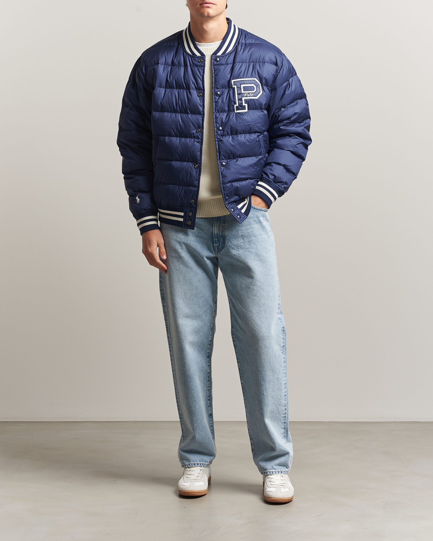 Homme | Manteaux Et Vestes | Polo Ralph Lauren | Quilted Letterman Jacket Newport Navy