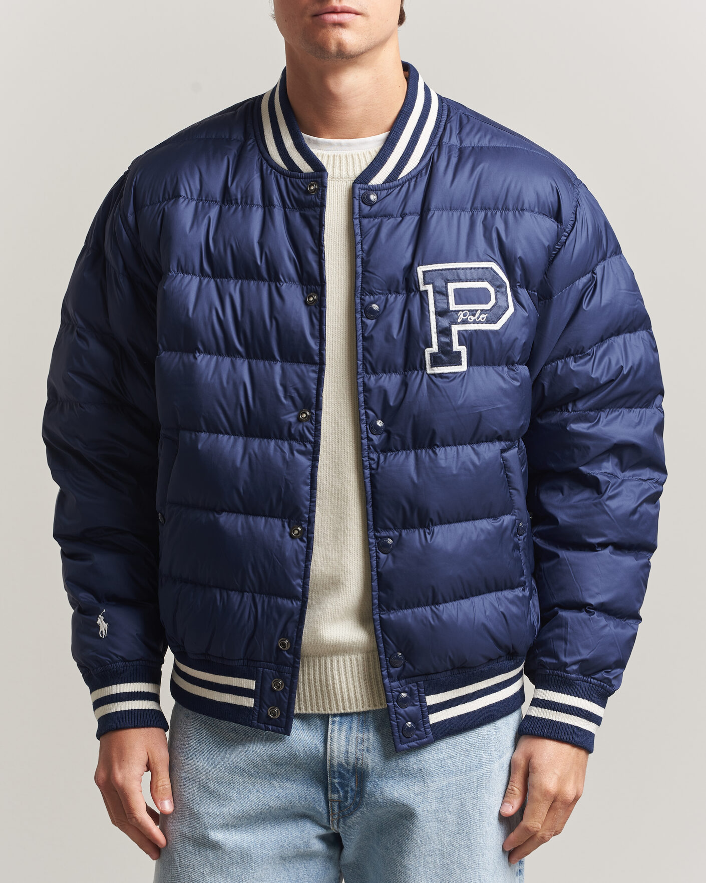 Homme | Manteaux Et Vestes | Polo Ralph Lauren | Quilted Letterman Jacket Newport Navy