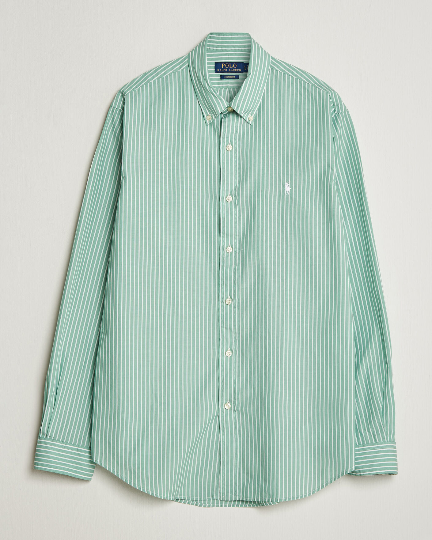 Homme | Chemises | Polo Ralph Lauren | Custom Fit Stripe Poplin Shirt Faded Mint