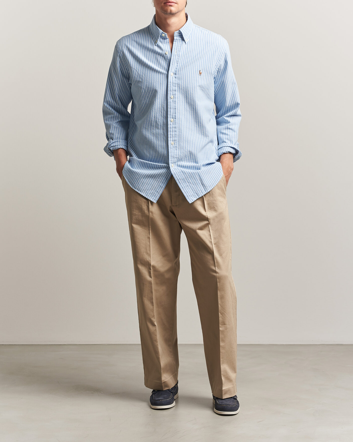Homme | Chemises | Polo Ralph Lauren | Custom Fit Seersucker/Oxford Stripe Shirt Blue