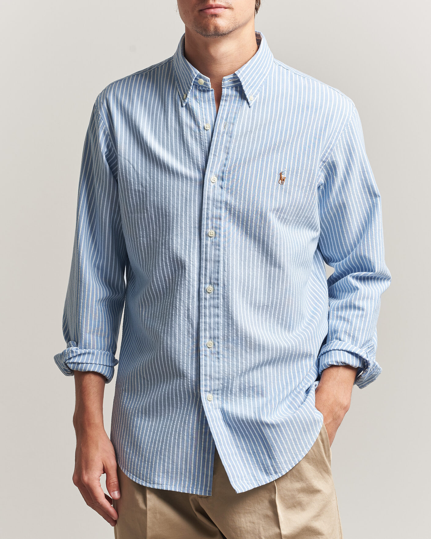 Homme | Chemises | Polo Ralph Lauren | Custom Fit Seersucker/Oxford Stripe Shirt Blue