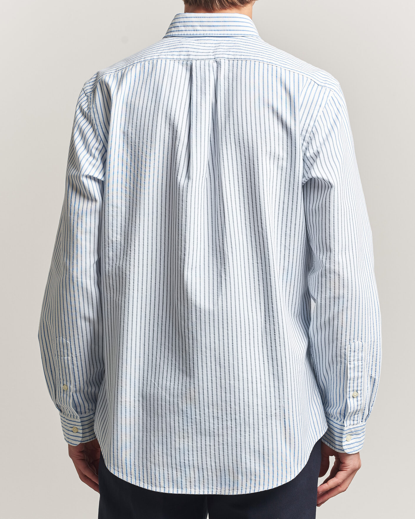 Homme | Chemises | Polo Ralph Lauren | Custom Fit Seersucker/Oxford Stripe Shirt White/Blue