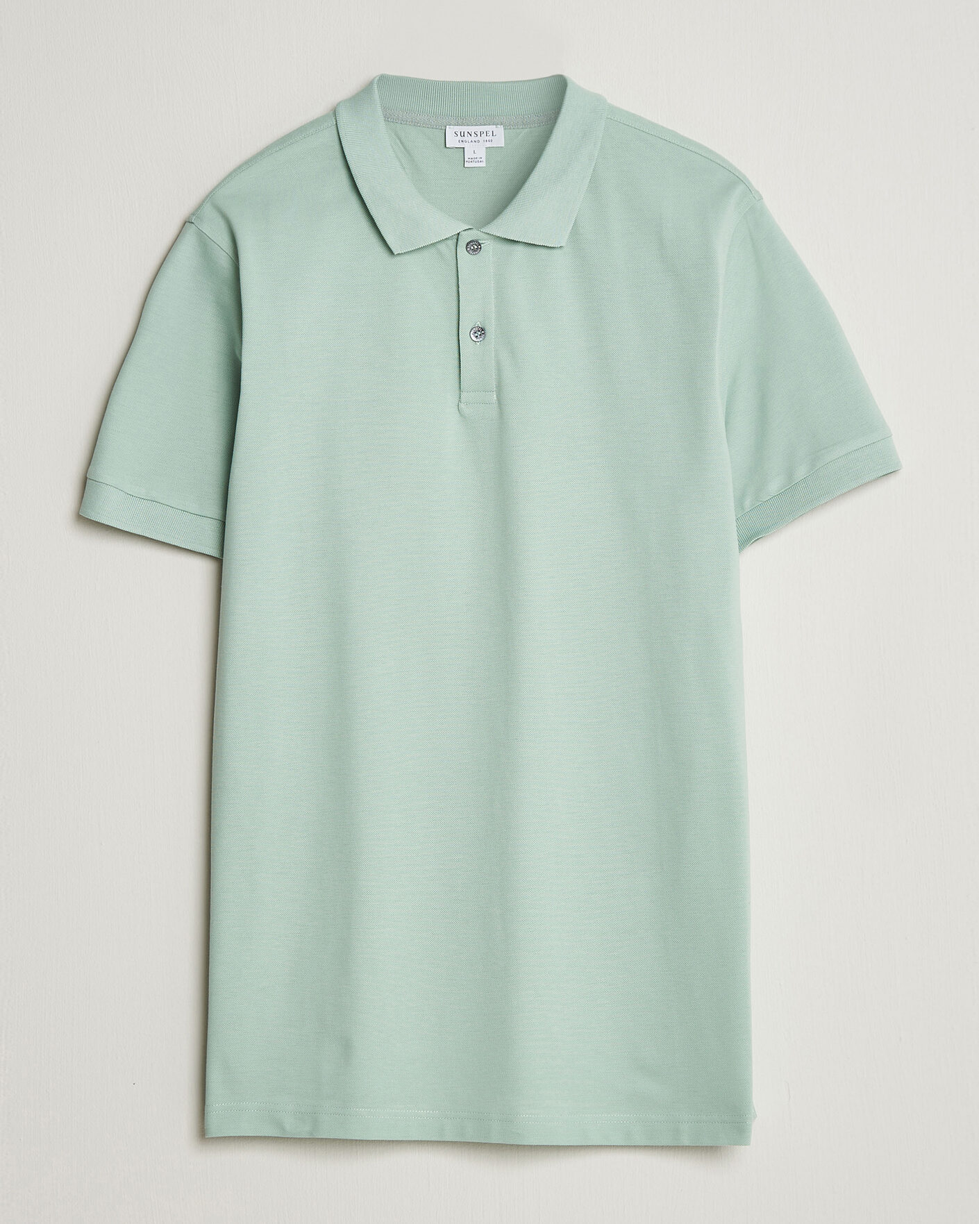 Homme | Polos | Sunspel | Short Sleeve Pique Polo Laurel Green