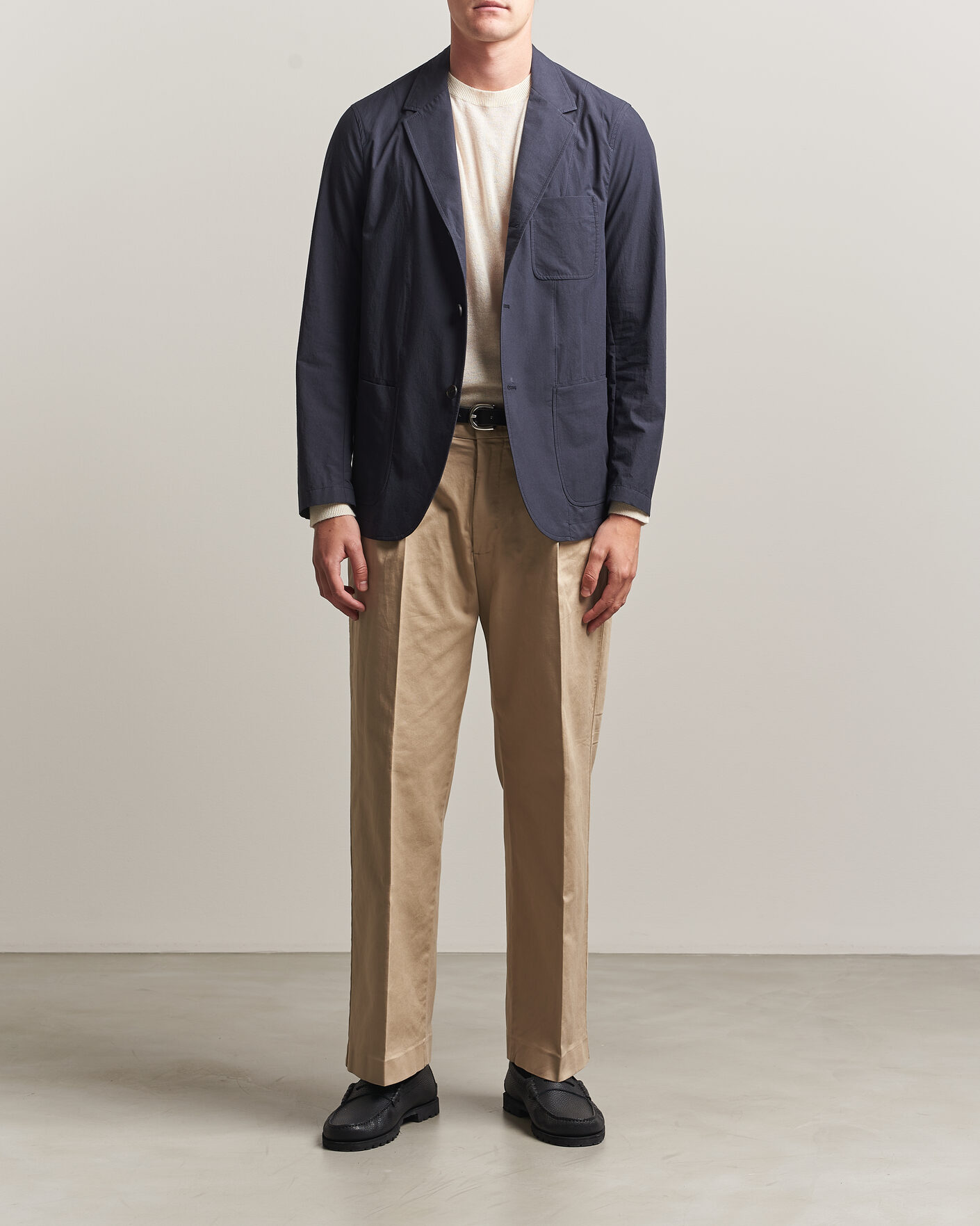 Homme | Blazers | Sunspel | Lightweight Poplin Jacket Blazer Navy