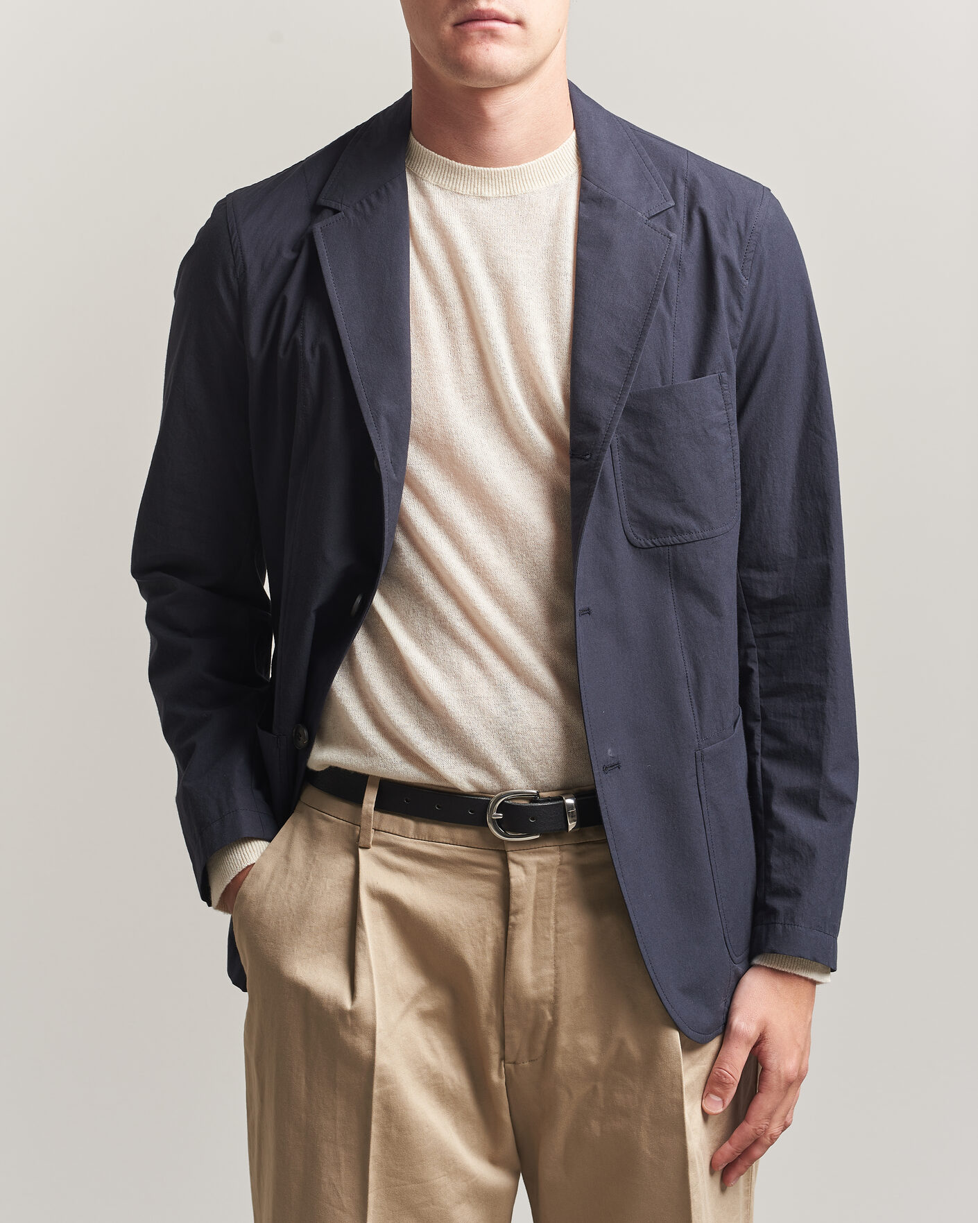 Homme | Blazers | Sunspel | Lightweight Poplin Jacket Blazer Navy