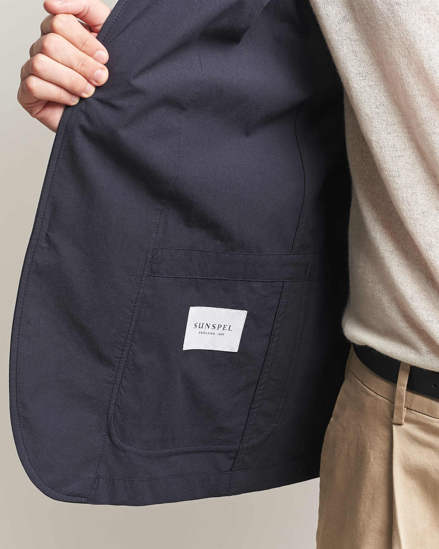 Homme | Blazers | Sunspel | Lightweight Poplin Jacket Blazer Navy