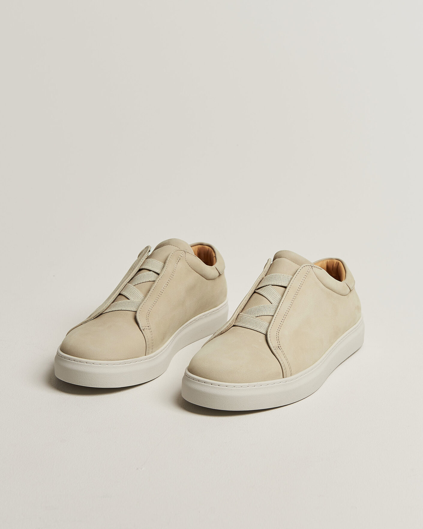 Homme | Baskets | Myrqvist | Alnö Monochrome II Sneakers Beige Nubuck