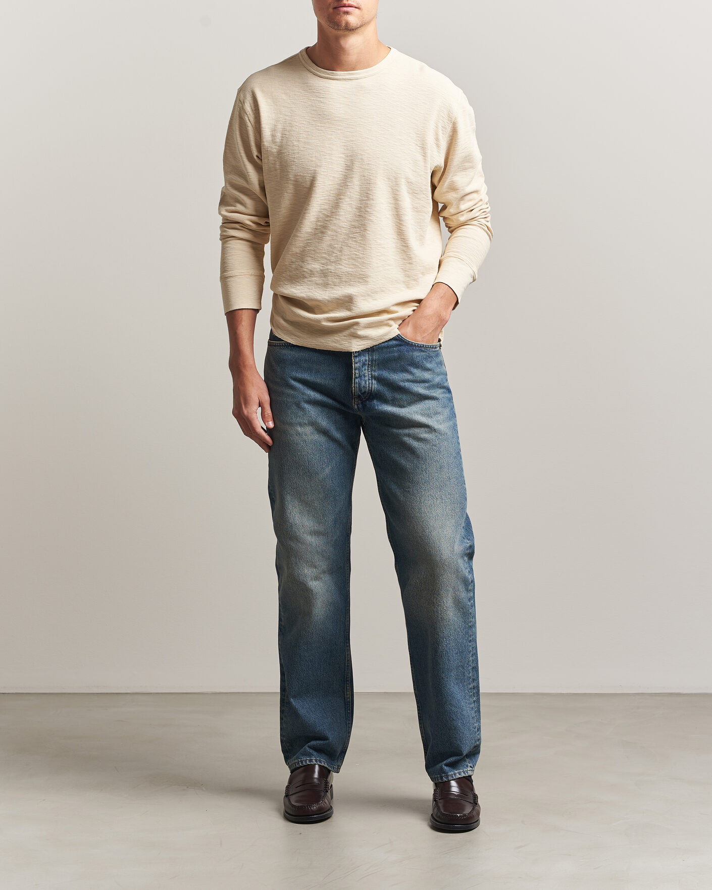 Homme | T-shirts | Sunflower | Long Sleeve Waffle Tee Beige