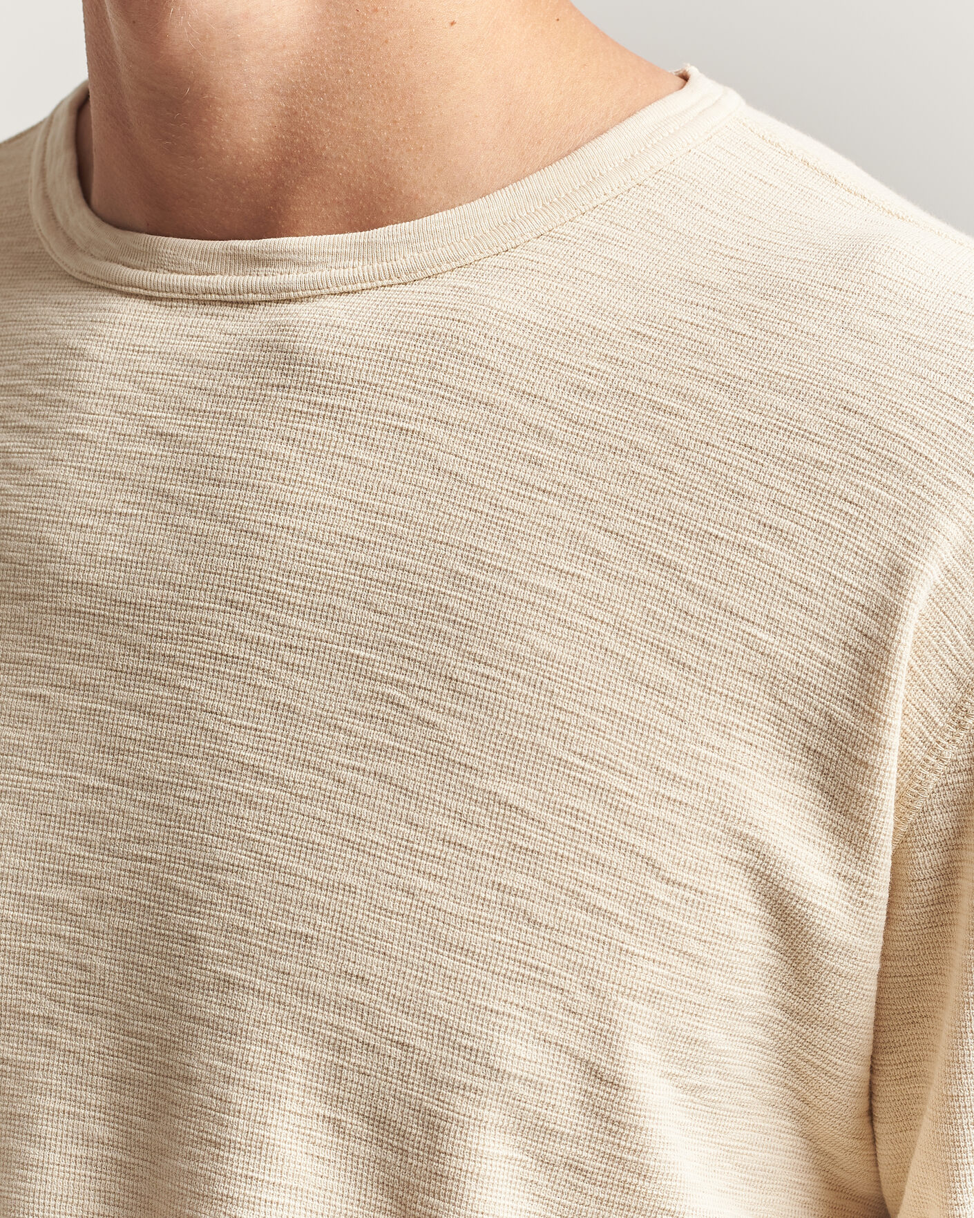 Homme | T-shirts | Sunflower | Long Sleeve Waffle Tee Beige