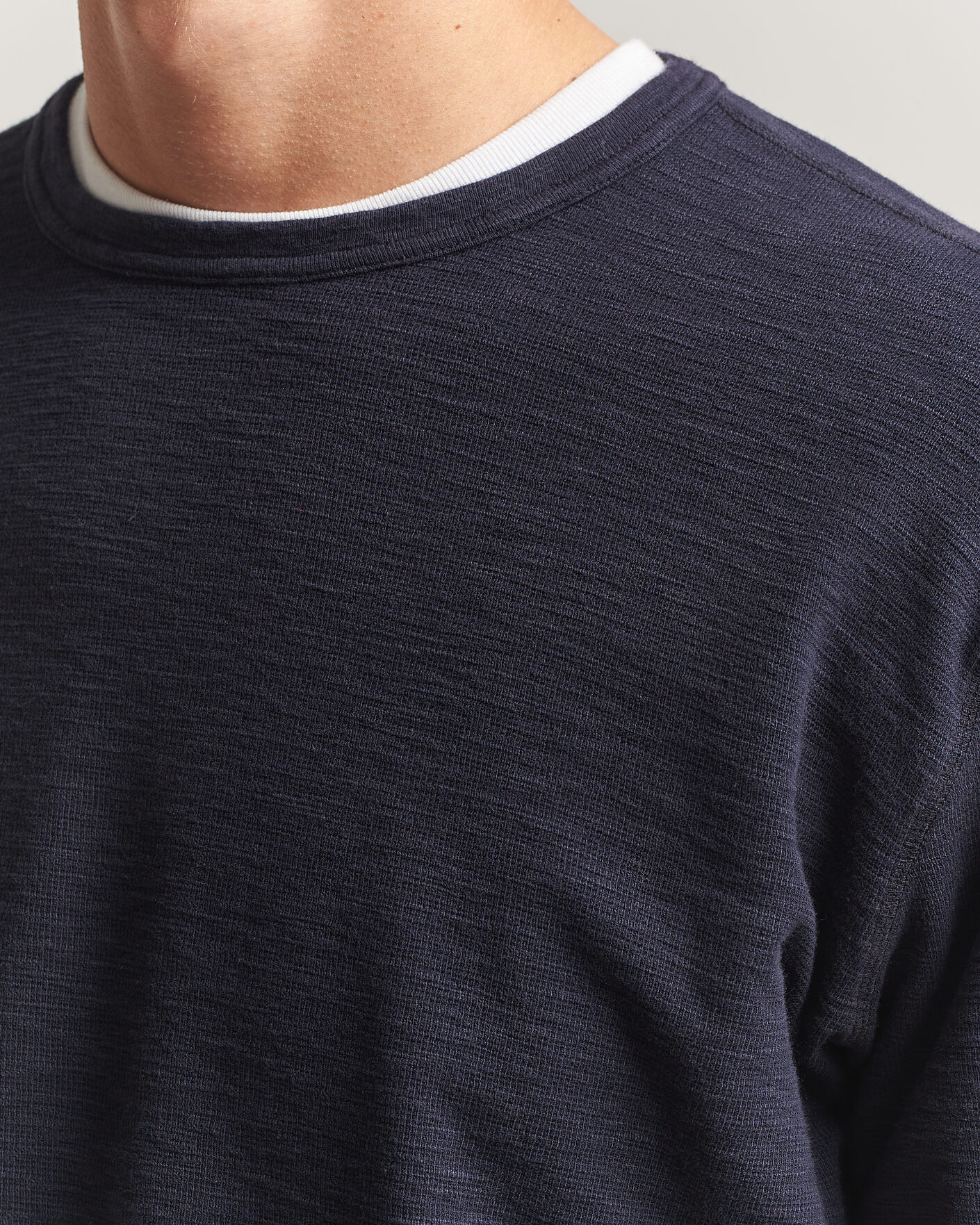 Homme | T-shirts | Sunflower | Long Sleeve Waffle Tee Navy